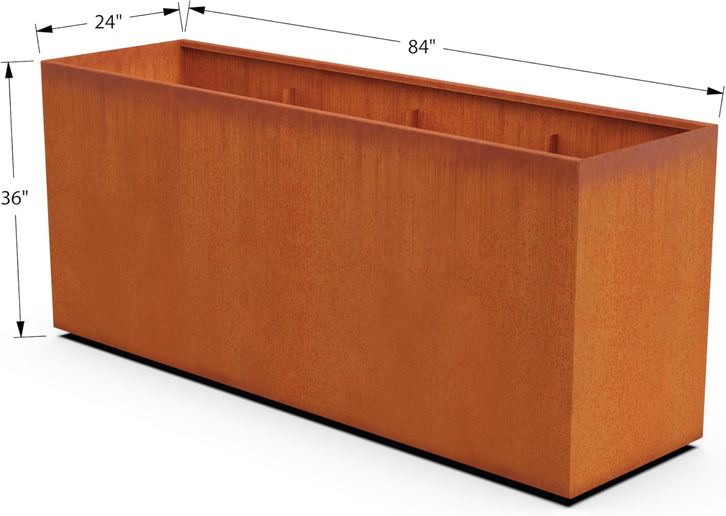 Corten Steel Planter Rectangle Outdoor Metal Garden Box Heavy Duty | Made in USA | Fully Assembled
