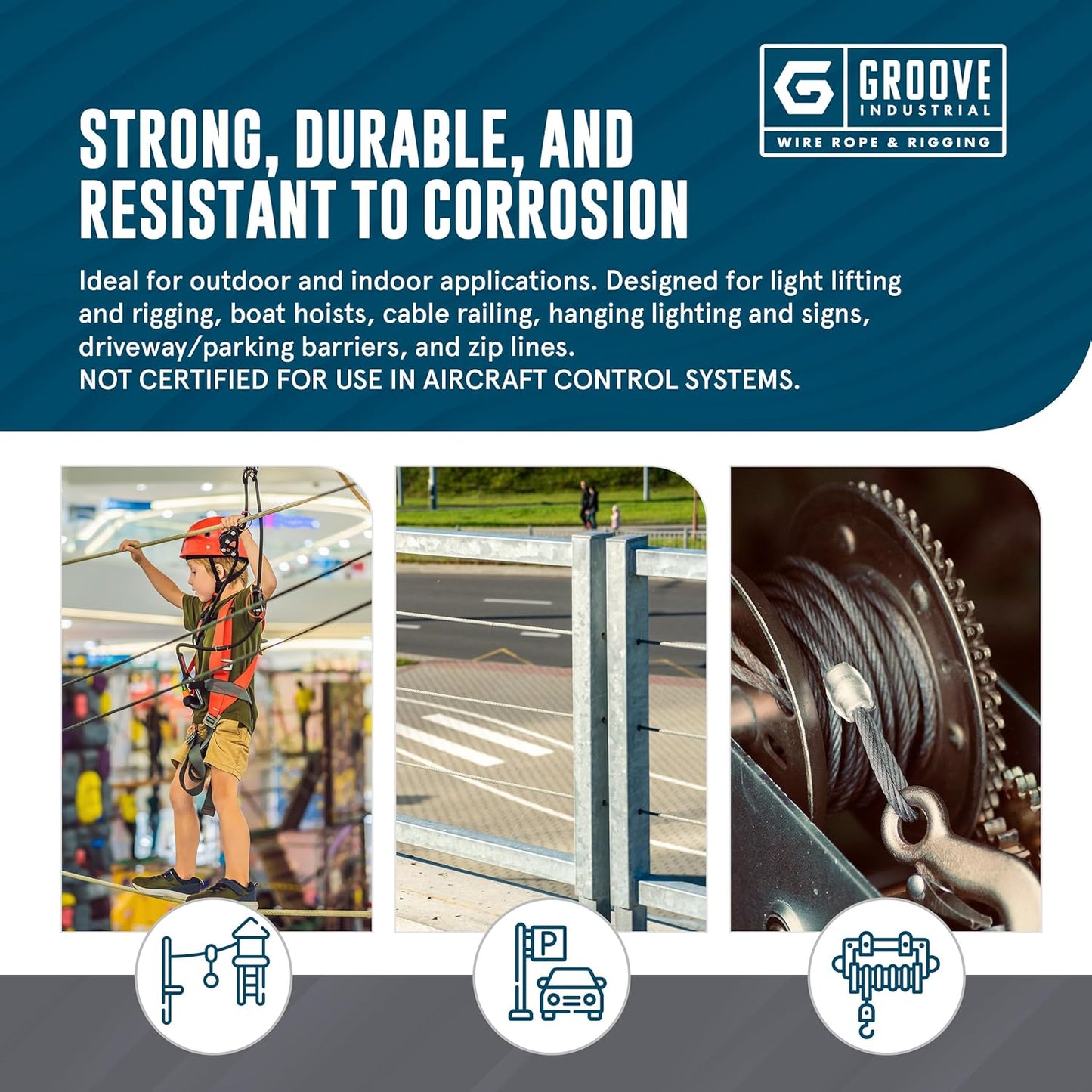 1/4’’ 7x19 Hot Dip Galvanized Aircraft Cable – Steel Wire Rope - 2000 Feet