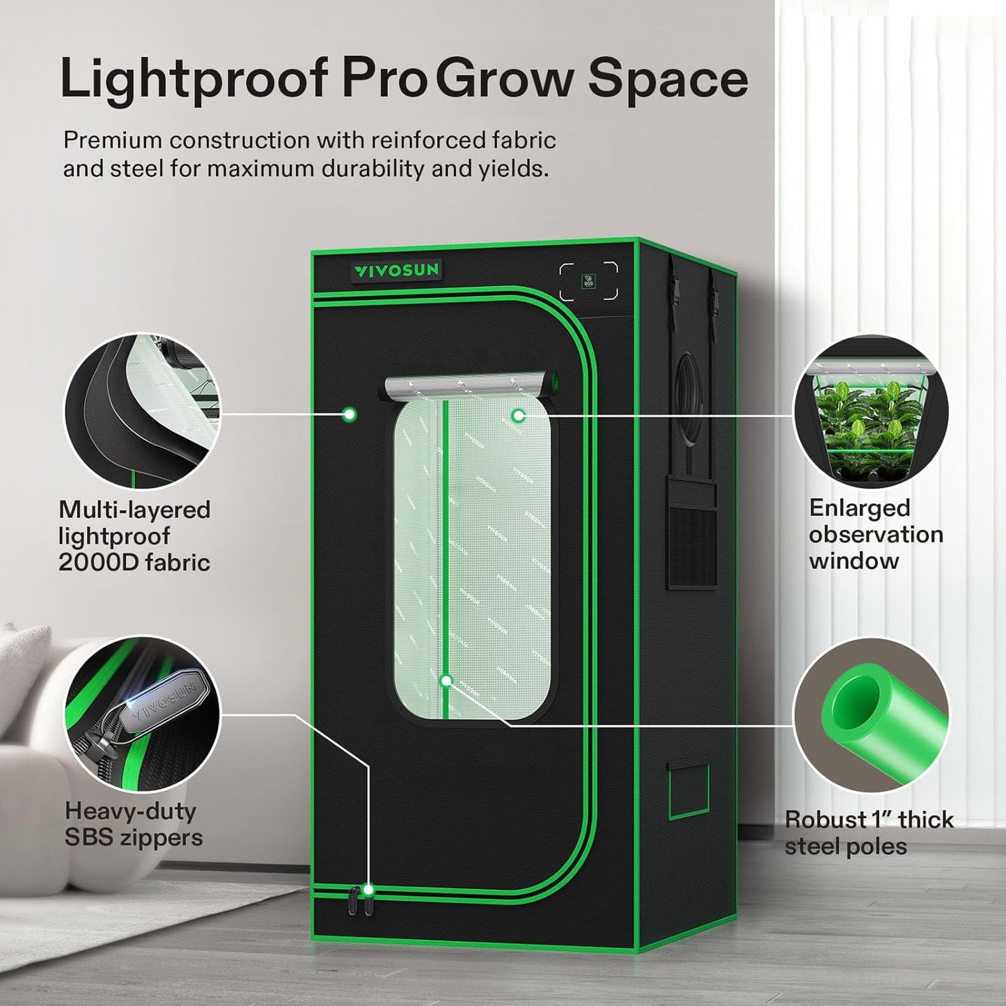 VIVOSUN GIY Plus Smart Grow Tent Kit, 2.7x2.7ft 2-Plant System, WiFi-Integrated Automatic Grow System with 2000D Mylar Grow Tent,Full-Spectrum Programmable Grow Light, Enhanced Ventilation&Circulation