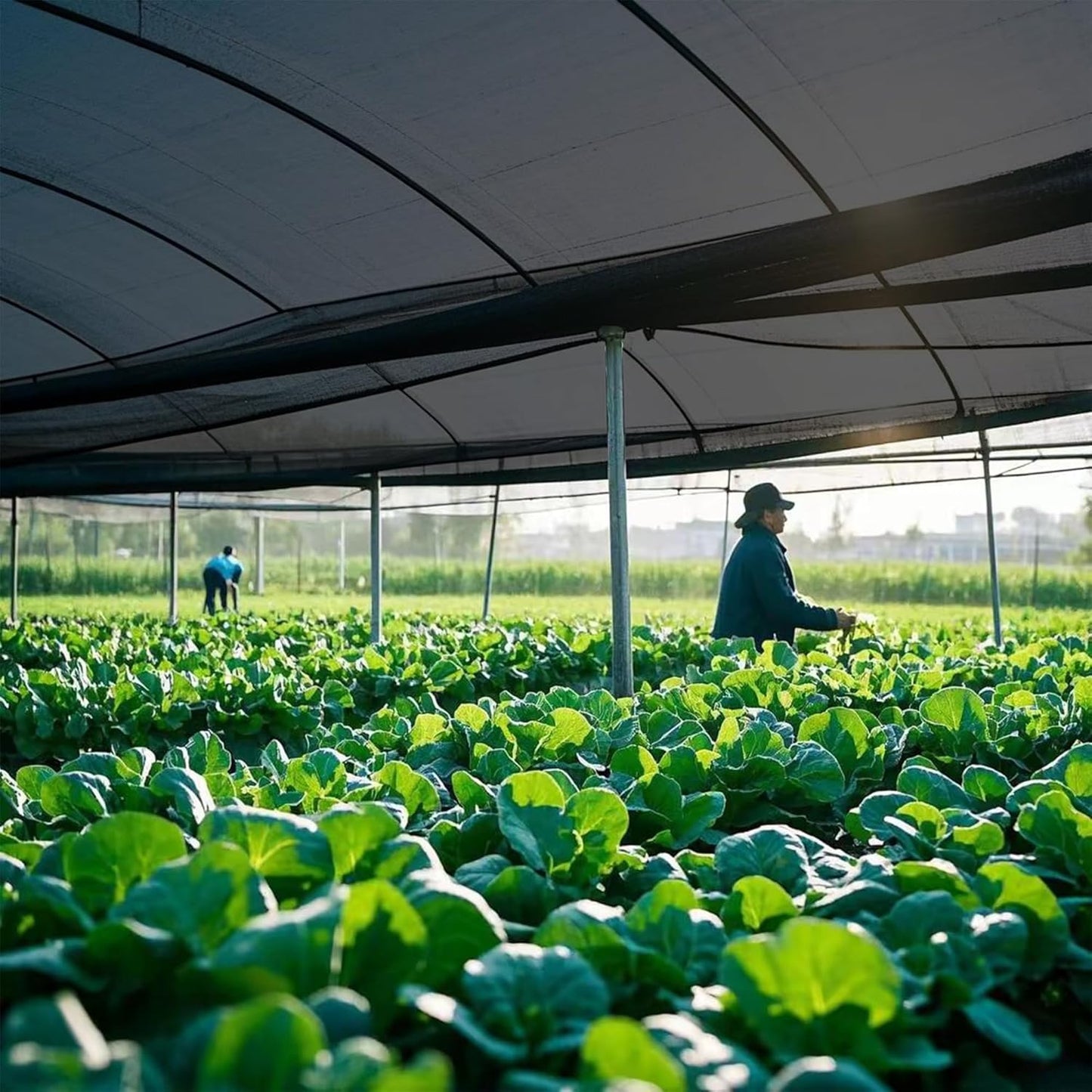 winemana Black Shade Cloth 40%, 6.6x20 FT Mesh Tarp - Garden Shade for Greenhouse, Patio, Vegetables, Plants Cover and Chicken Coops, Sun Shade Net for Outdoor Protection with Reinforced Grommets