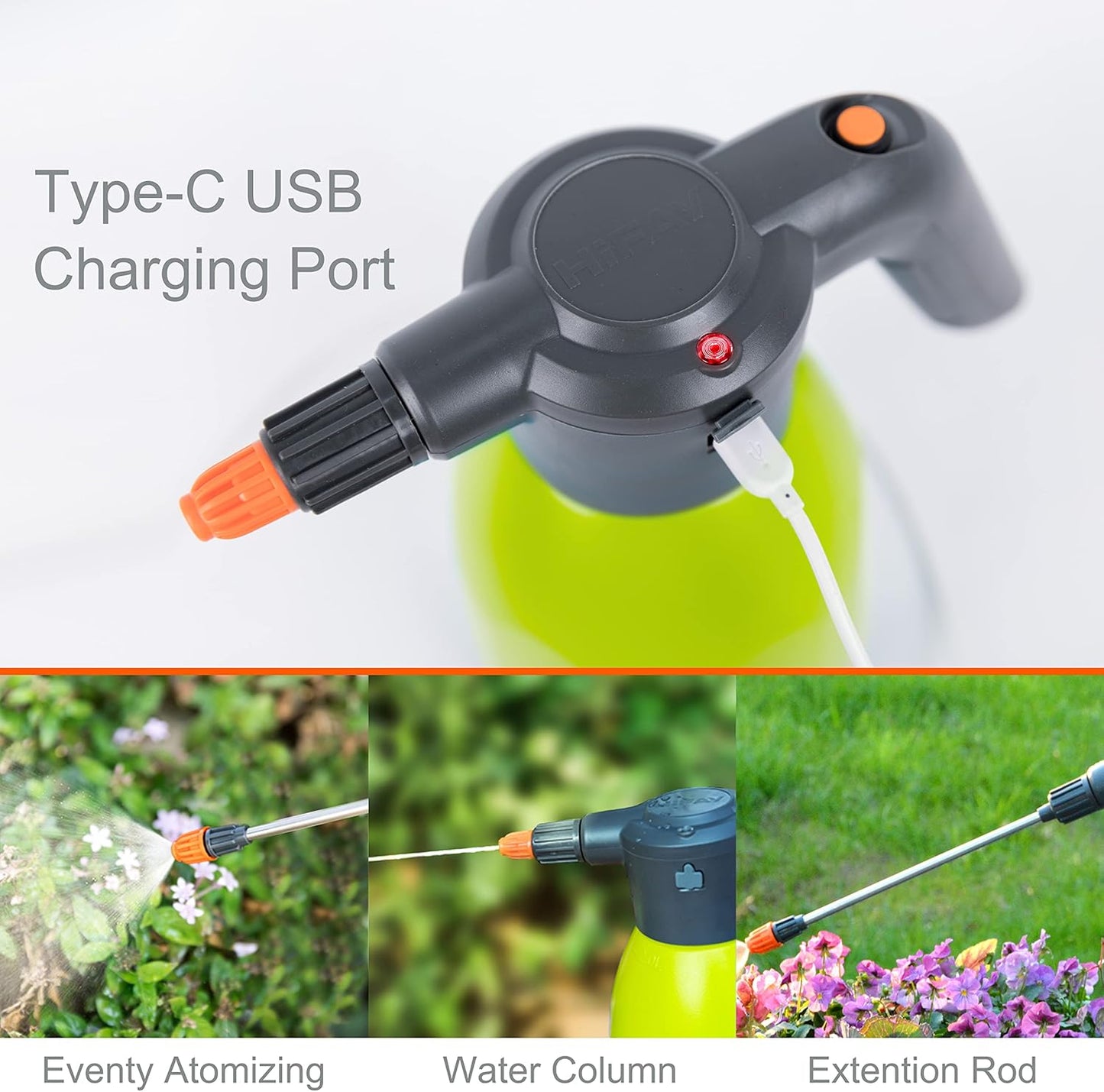 ES2-PRO Electric Spray Bottle 2L/0.5Gallon, Rechargeable Battery Powered Sprayer Spray 60 Bottles On a Single Charge, Automatic Plant Mister，Pump Sprayer,Indoor Watering Can for Plants