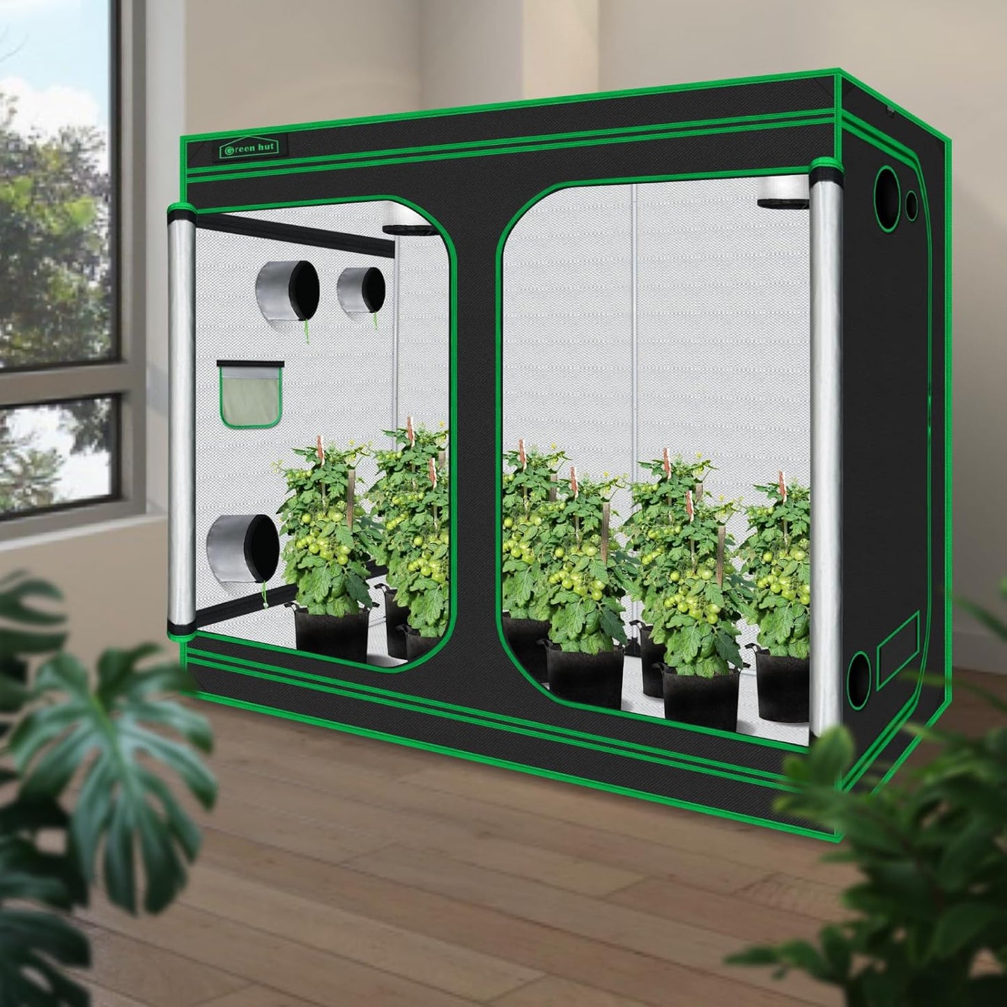10x5 Grow Tent, 120"x60"x78" 600D Mylar Hydroponic Growing Tents for Plants Inside Reflective Grow Tent Growing Room Hydroponic System