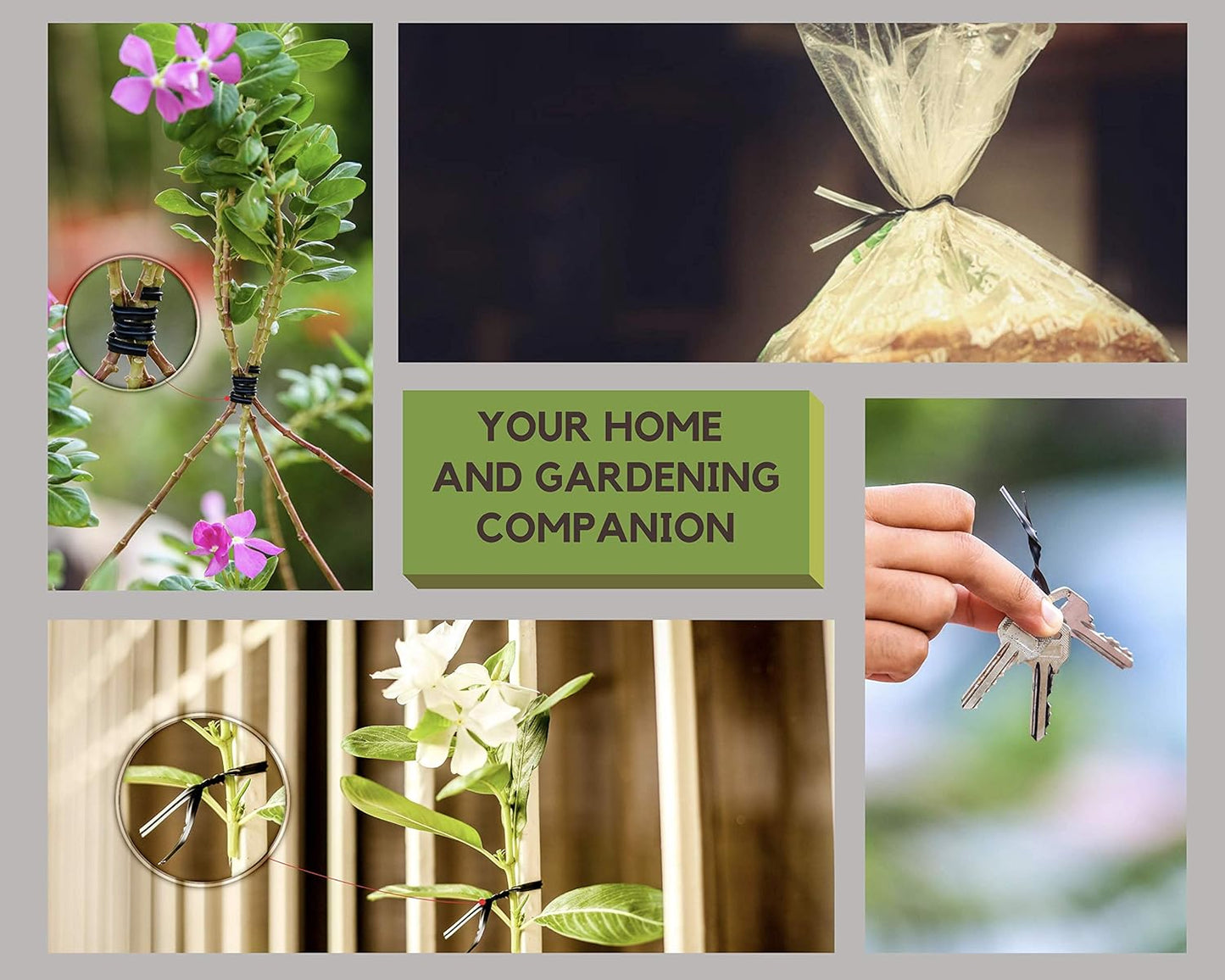 5 inches Twist Ties Pack of 250 - Premium Quality Reusable Black Plastic Coated Ties for Household and Office use