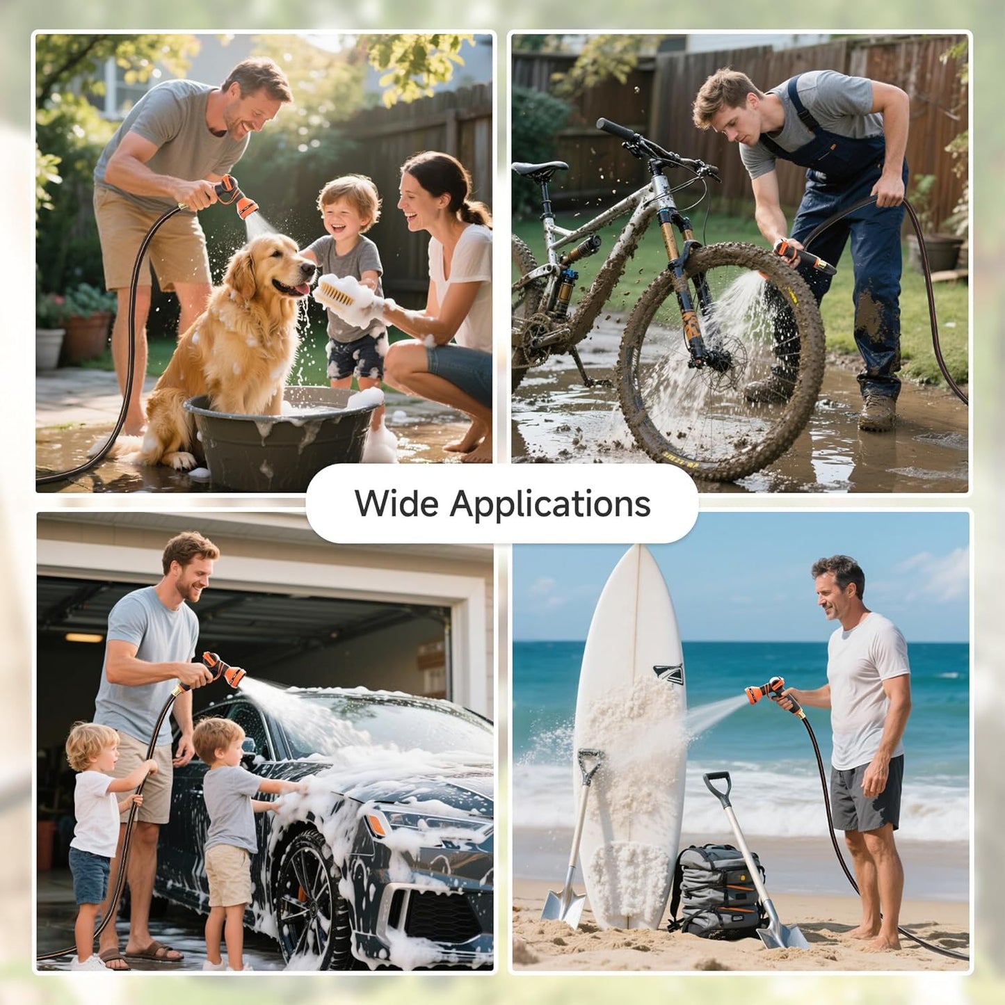 Giraffe Tools Retractable Garden Hose Reel 1/2 Inch x 130 ft, Super Heavy Duty, Any Length Lock, Slow Return System, Wall Mounted and 180 Deg Swivel Bracket