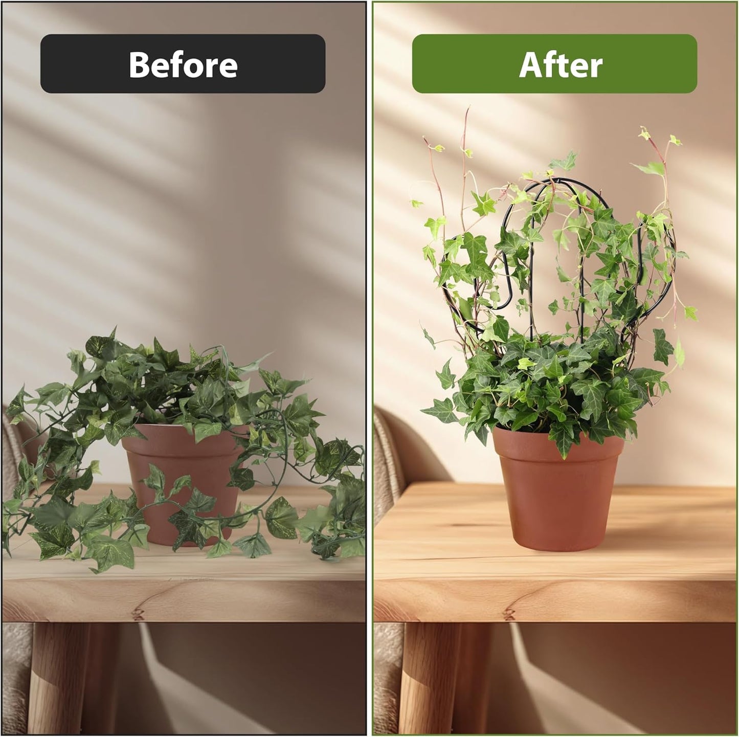 2 Pack Plant Trellis Indoor, 11.4" W x 13" H Small Trellis for Potted Plants, Decorative Trellis for Climbing Plants Indoor, Ideal for Vines on Tabletops, Balconies, Gardens and Lawns, Cactus-Shaped