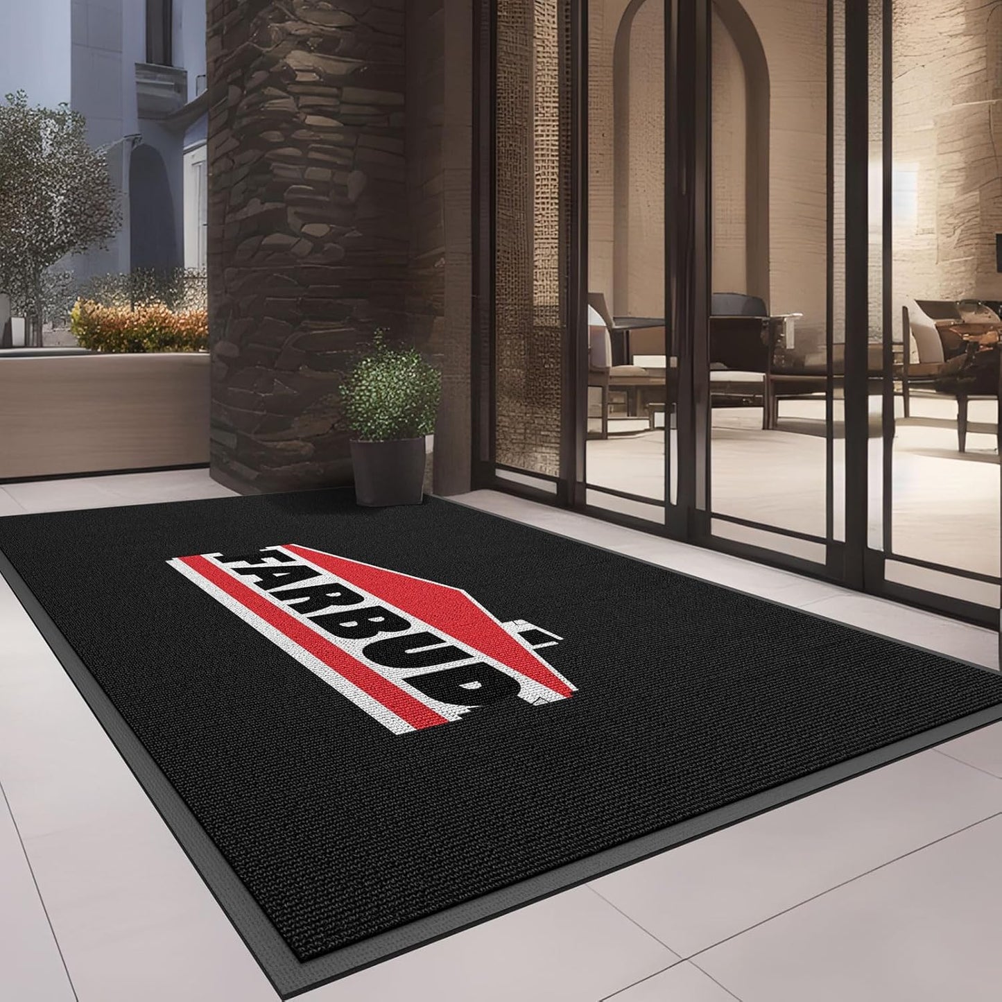 Custom Commercial Grade Area Rug Floor Entryway Door Mat Welcome Carpet for Business Home Indoor/Outdoor Non Slip Washable Durable