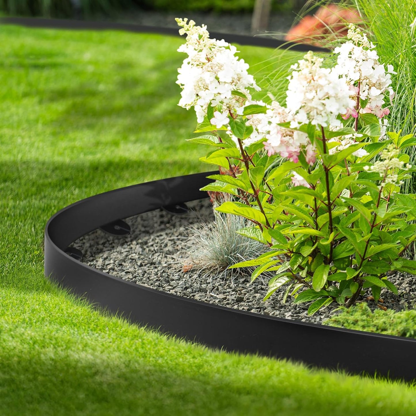 Landscape Edging, 2.0" x 20' Plastic Garden Edging with 20 Pcs Metal Spikes, Flexible Garden Border for Lawn, Landscaping, Flower Beds