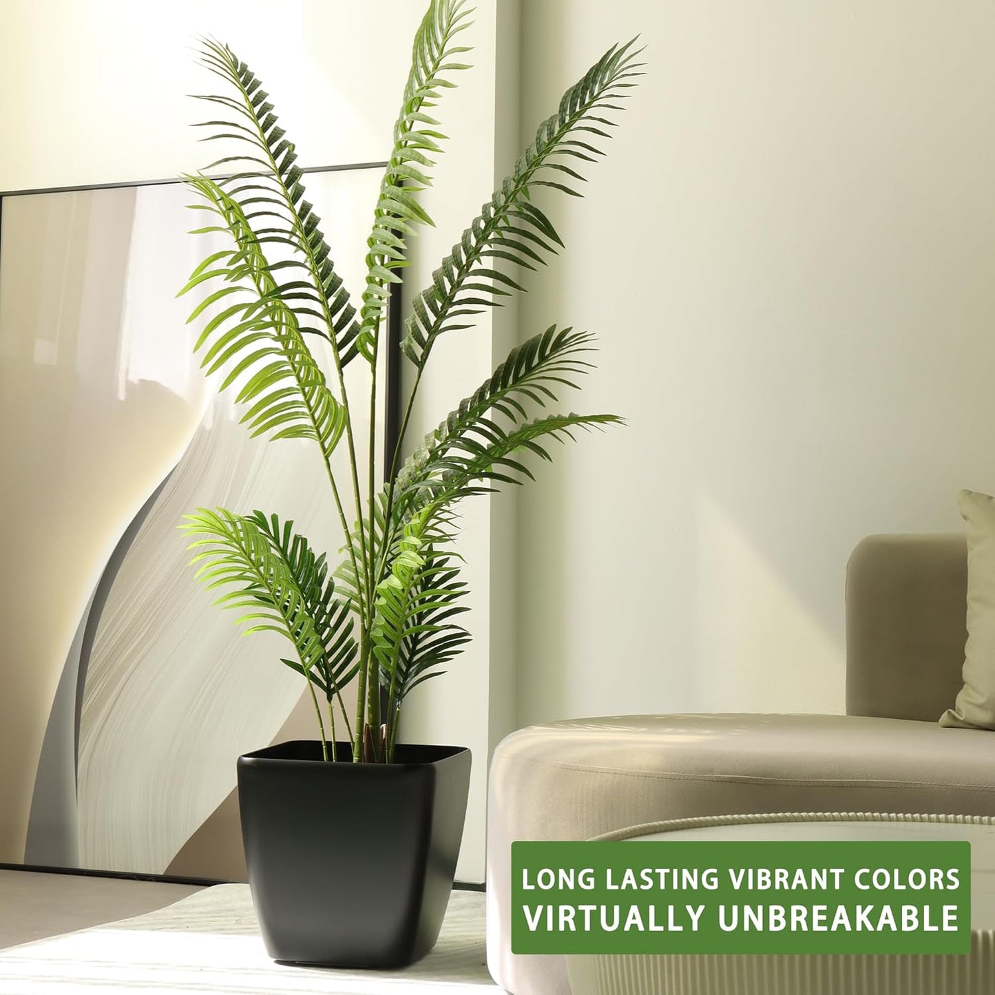 Dexceder 15x14 Self Watering Planter with Wheels Indoor Outdoor, Inner Mat Design, Thickened Large Floor Standing Flower Plant Pot with Water Level Indicator (Black Matte)