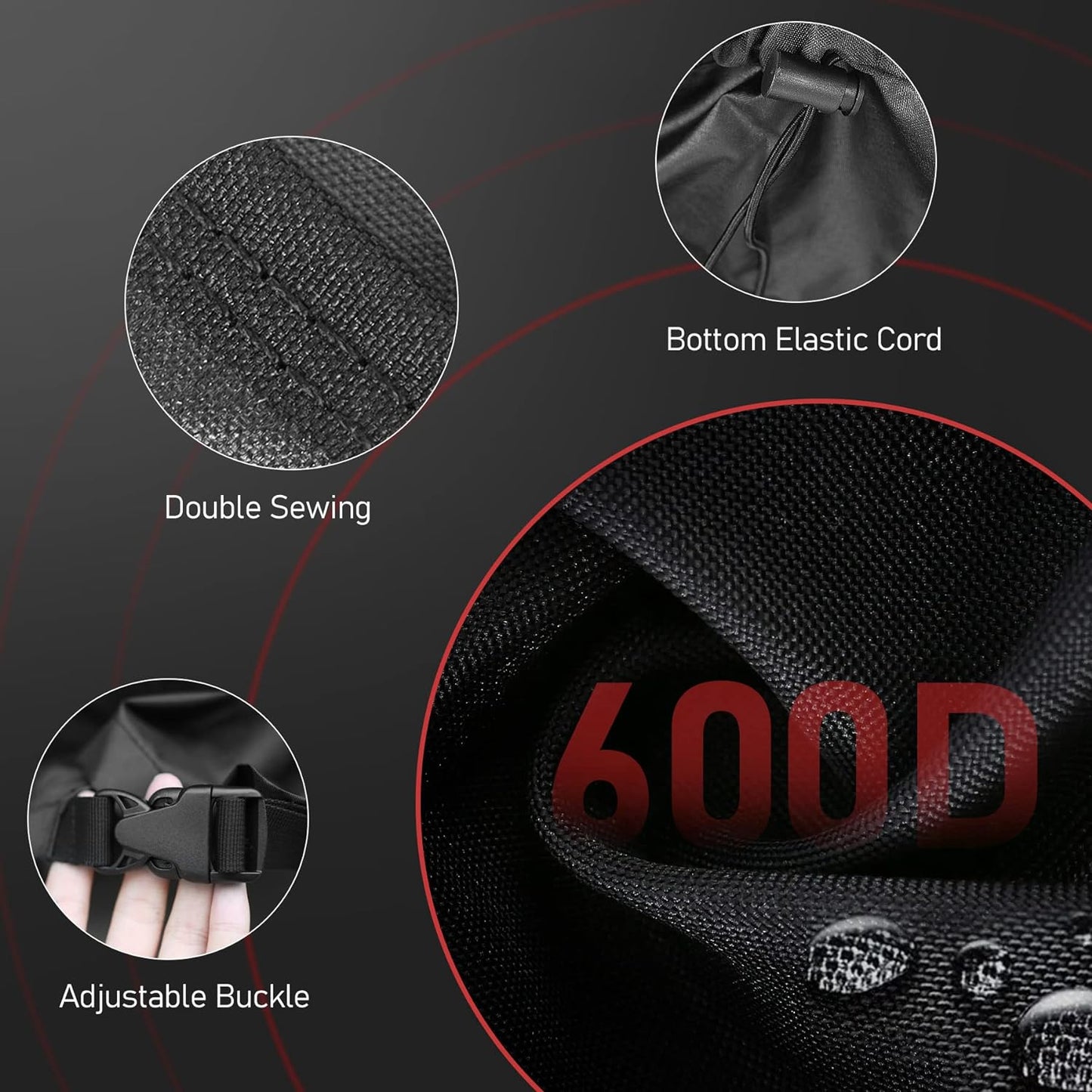 Fire Pit Cover Round 28 Inch - Outdoor Firepit Cover Heavy Duty & Waterproof, 600D Patio Fire Table Cover Gas Fire Pit Accessories Fit 27" Solo Stove Yukon Series Firepit - 28 x 28 x 16 Inch