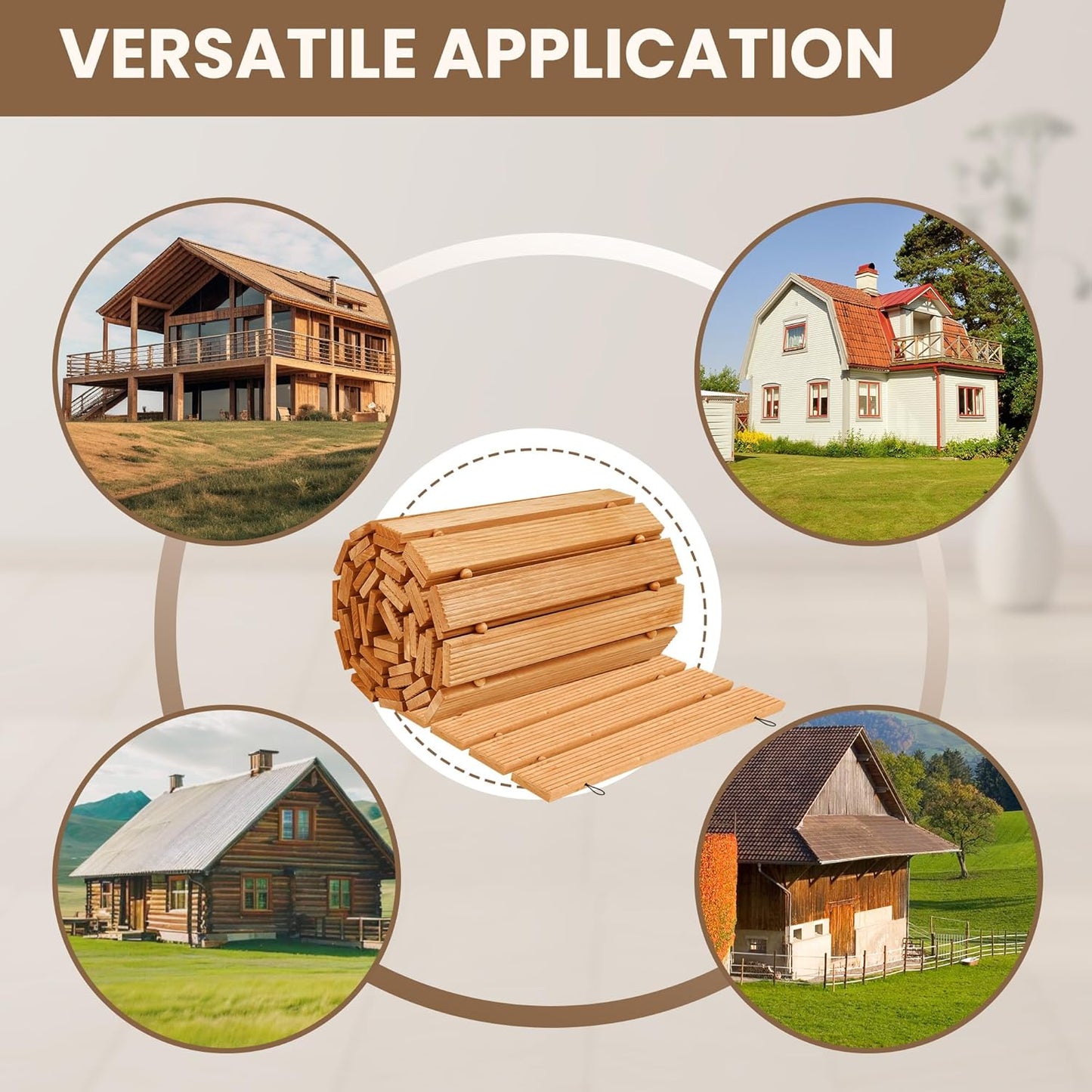 11.5FT Wooden Garden Pathway, Roll Out Walkway for Patio, Backyard and Outdoor Decor, Weatherproof, Non Slip and Easy to Install, Perfect for Beach, Wedding or Lawn (Natural)