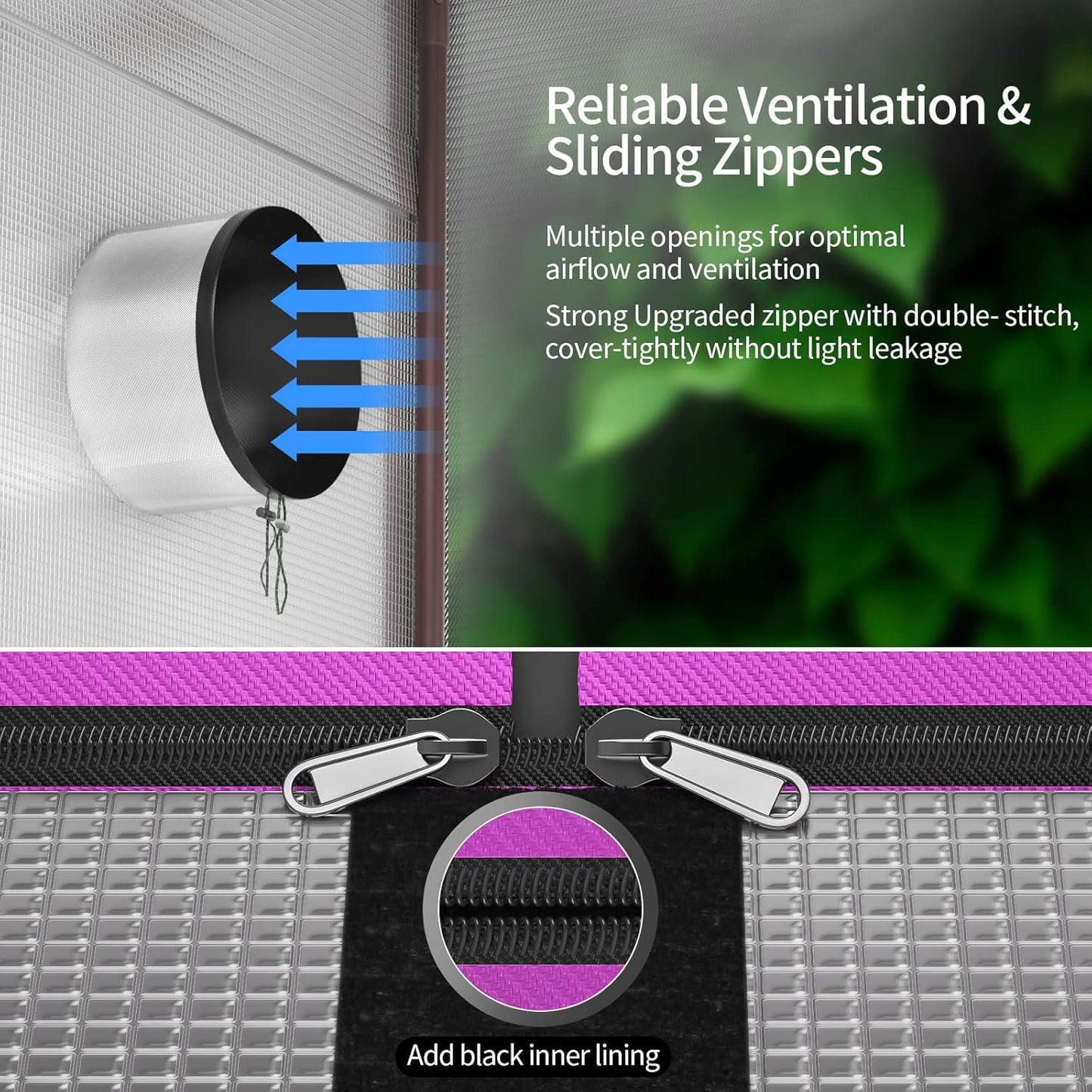 ATOUR Small Grow Tent, 24"x16"x24'' High Reflective Mylar 1680D Hydroponic Grow Tents, Waterproof Grow Tent with Double Cleart Observation Door and Floor Tray, for Indoor Plant Growing