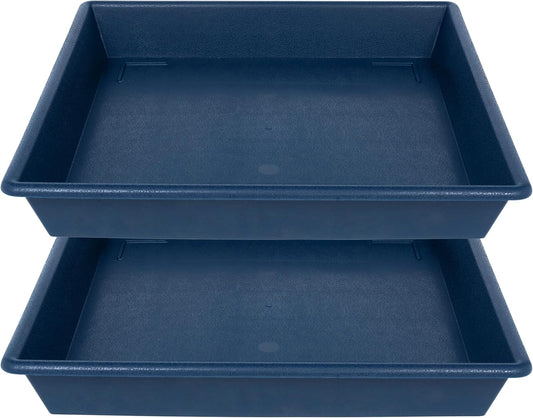 Square Plant Saucer 18 Inch 2 Pack, Large Plant Trays for Pots Heavy Duty Plastic Plant Saucers for Indoors Outdoors, Flower Pot Plant Drip Trays No Holes Plant Lover Gardening Gifts