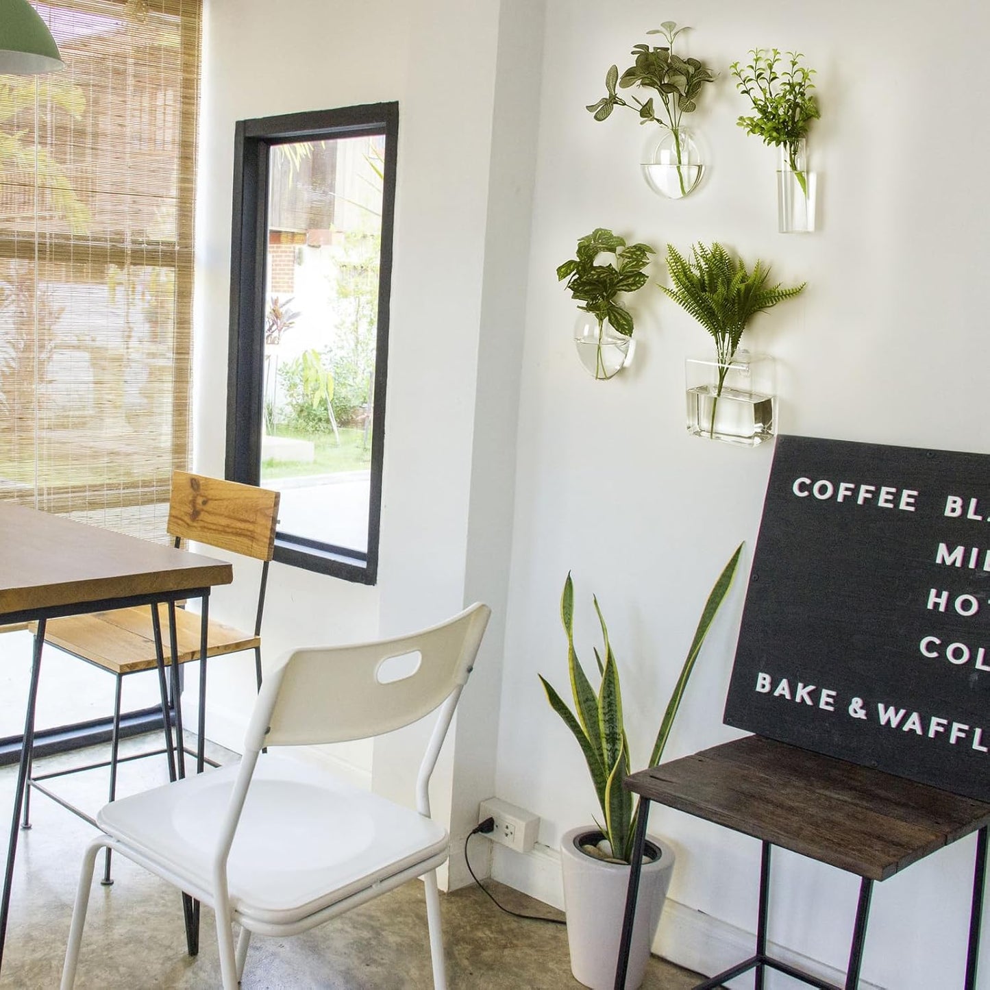 Baderke 4 Pcs Wall Hanging Planter Wall Window Propagation Station Hanging Planter Glass Terrarium Container Plant Propagation Station Vase for Garden Office Decor(Geometric)