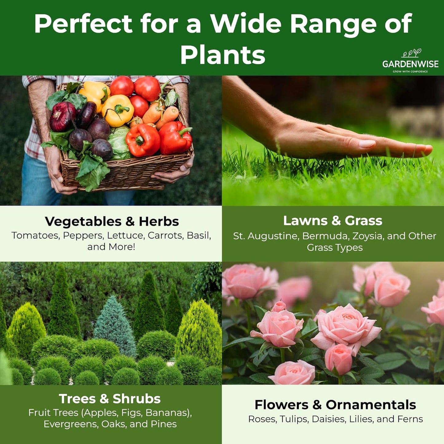 13-13-13 Slow Release Granular Fertilizer – All Purpose Plant Food 13 13 13 for Outdoor Grass, Vegetables, Roses, Flowers, Shrubs, Trees. Lawns, Gardens, Potted Plants (4 quarts)