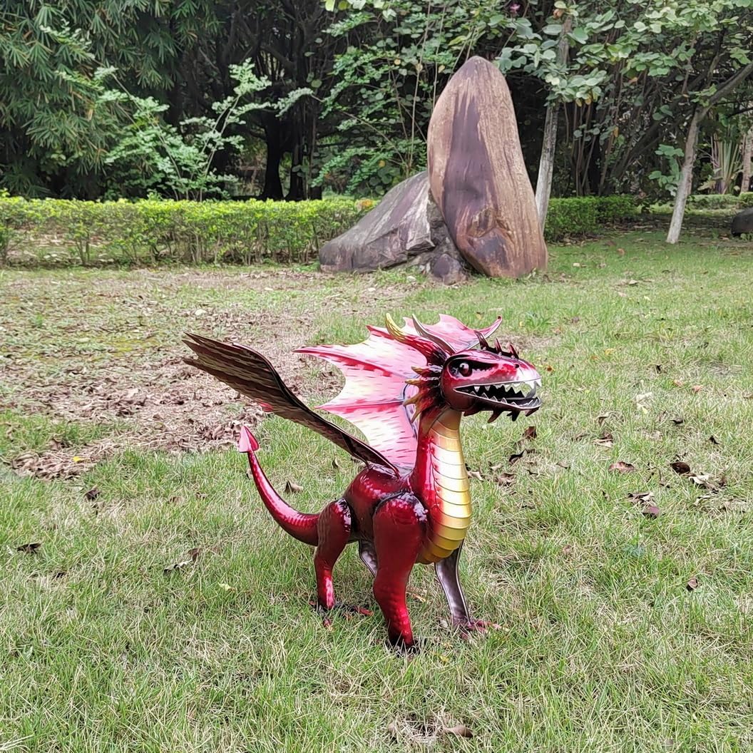 Decorative Fiery Red Dragon Figurine, Vasuki The Dragon Statue, Design Tales of legendia Flying Dragon Statue, The Dragon of Mythical Castle Garden Statue