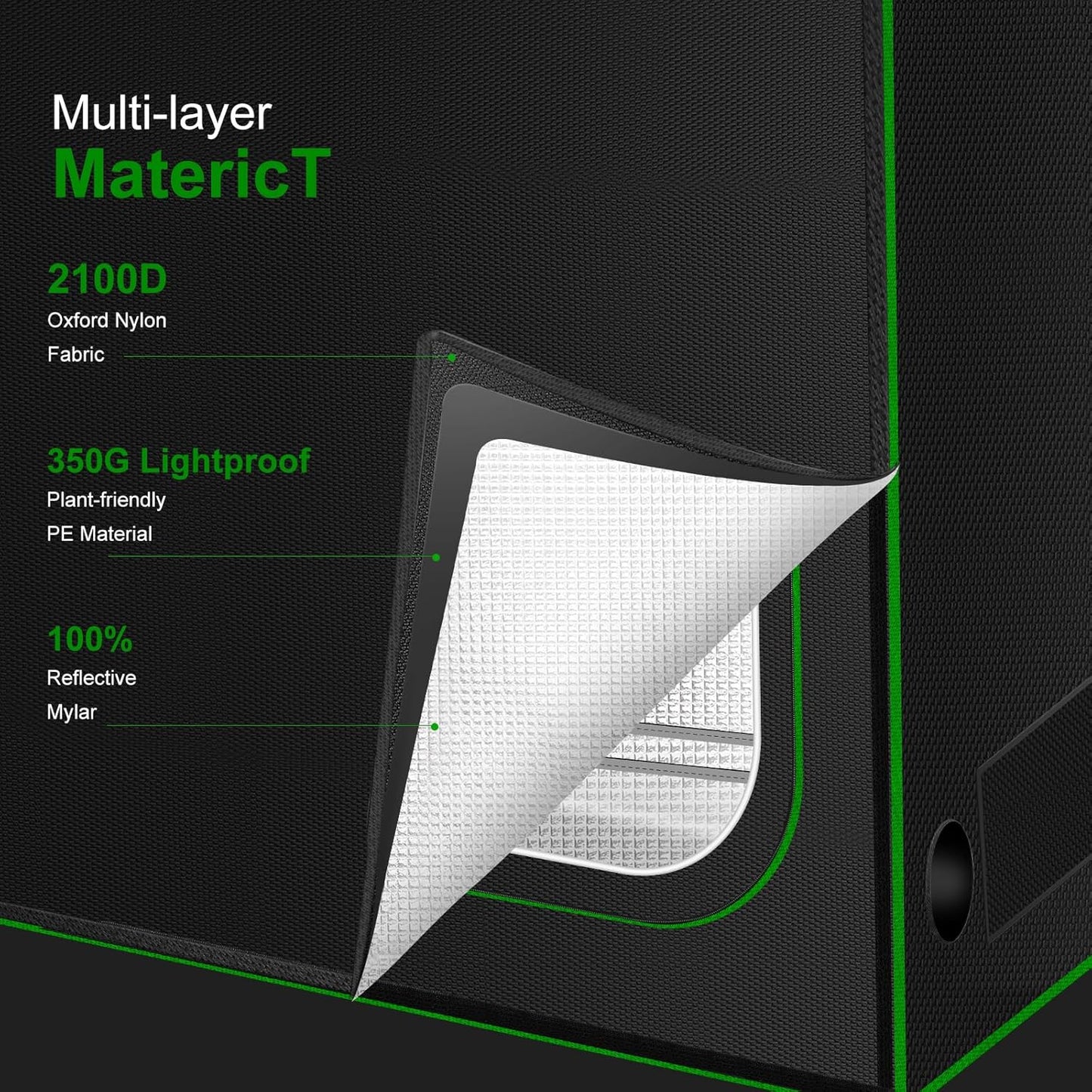 MELONFARM 4x2 Grow Tent, 48"x24"x60" Double Transparent Viewing Door Indoor Grow Tent, Growing Tent with High Reflective Mylar & Floor Tray, Plant Tent for Indoor Hydroponics Growing