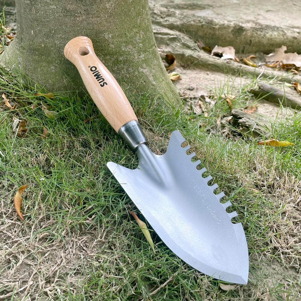 SUMIO 11.6" Weeding Trowel with Serrated Edge, Alloy Steel Digging Trowel Garden Shovel for Digging, Planting, and Loosening Soil