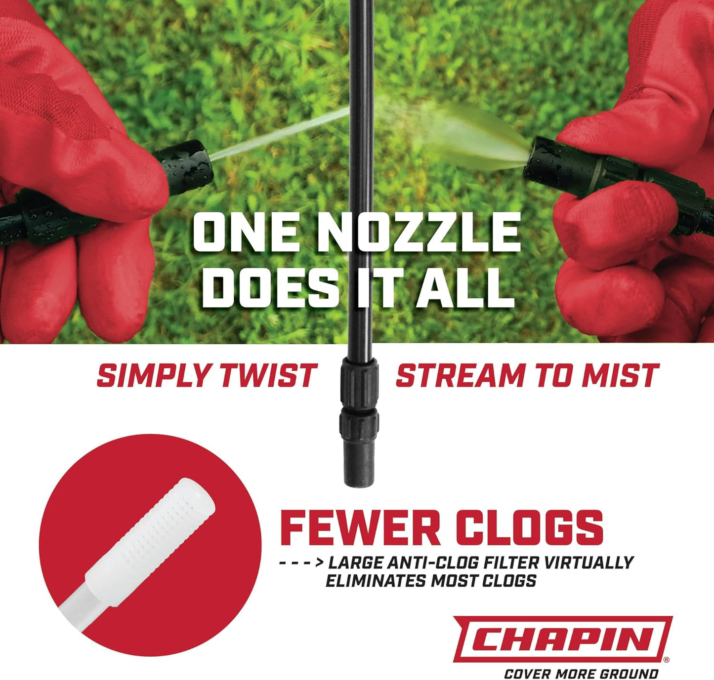 Chapin 20002 Made in USA 2 -Gallon Lawn and Garden Pump Pressured Sprayer, for Spraying Plants, Garden Watering, Lawns, Weeds and Pests, Translucent White