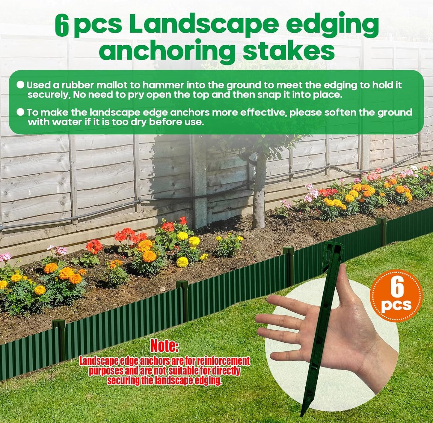 Corrugated Metal Garden Edging,Sturdy Tall Landscape Edging Borders with 6pcs Anchor Stakes, Perfect DIY for Flower Beds, Lawn and Pathway,Tree Surrounds,Paver Edges (Green 8"×20FT)