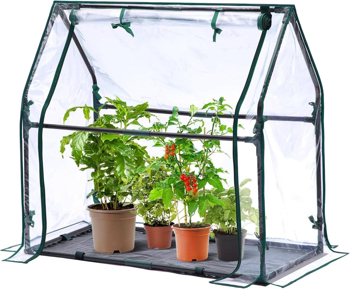 Mini Greenhouse for Indoor Outdoor: Ohuhu Tabletop Portable Green House with Waterproof Pad for Small Plants Nursery Germination, 36"x18"x33" Heavy-Duty Cover Tent Humidity Dome Seedling Accessory