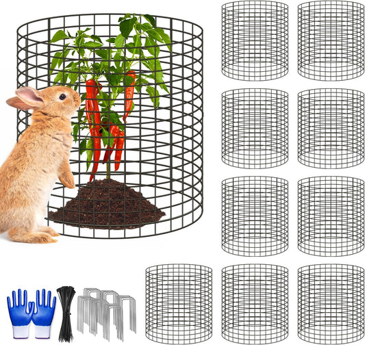 10 Pcs 11.8"x 11.8"/11.8"x 19.6" Available Chicken Wire Cloches for Plants, Plant Protector from Animal, Garden Covers Netting Iron Wire Mesh to Protect Plants Vegetables from Rabbit Squirrel Chicken