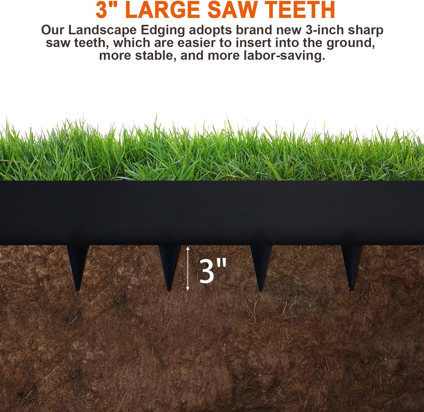 5 Pack Steel Landscape Edging,Metal Landscape Edging 40 Inch Strips, Metal Garden Edging 6 inch Depth, Steel Edging for Landscaping