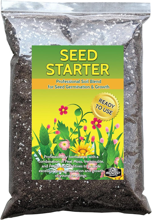 Seed Starter Natural Potting Soil Mix for Germination and Growth (Made in USA) (8 Dry Quarts)