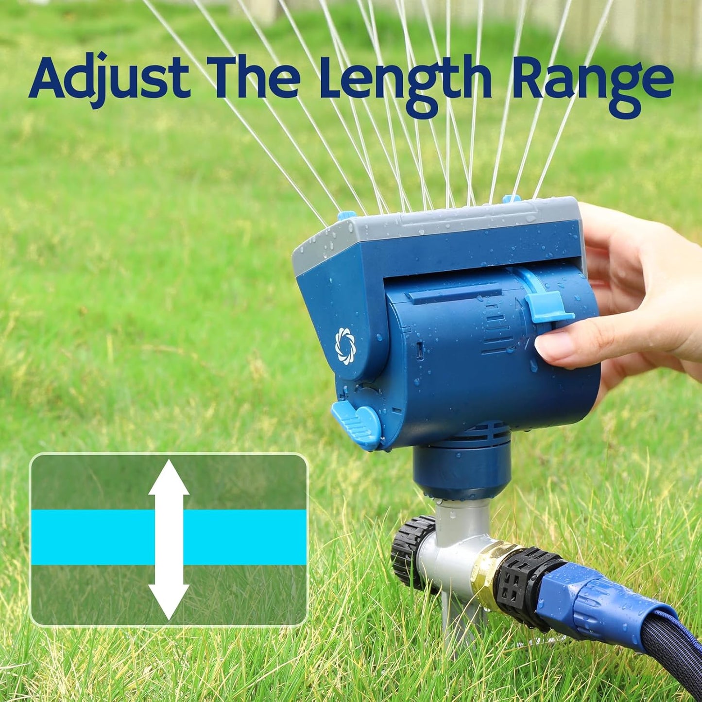 Airthereal Oscillating Sprinkler with Metal Step Spike and Quick Connect Adapter Set, Control Watering Range, Width, and Flow Rate, Covers up to 4,069 sq.ft., AquaVive SR16 [2-Pack]