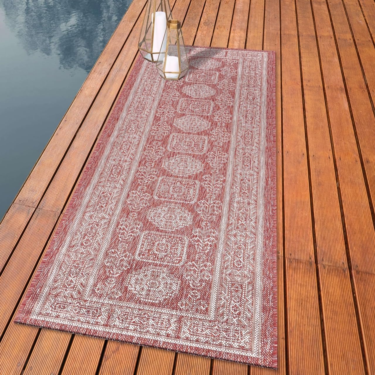 Keen Home Design Terrace Outdoor Runner Rug - 2x12 Washable Indoor/Outdoor Rug for Patio, Kitchen, Balcony, Beach, Garden, Deck and Porch, Size: 2'2"x11'10"