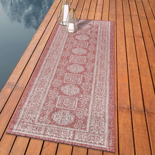 Keen Home Design Terrace Outdoor Runner Rug - 2x12 Washable Indoor/Outdoor Rug for Patio, Kitchen, Balcony, Beach, Garden, Deck and Porch, Size: 2'2"x11'10"