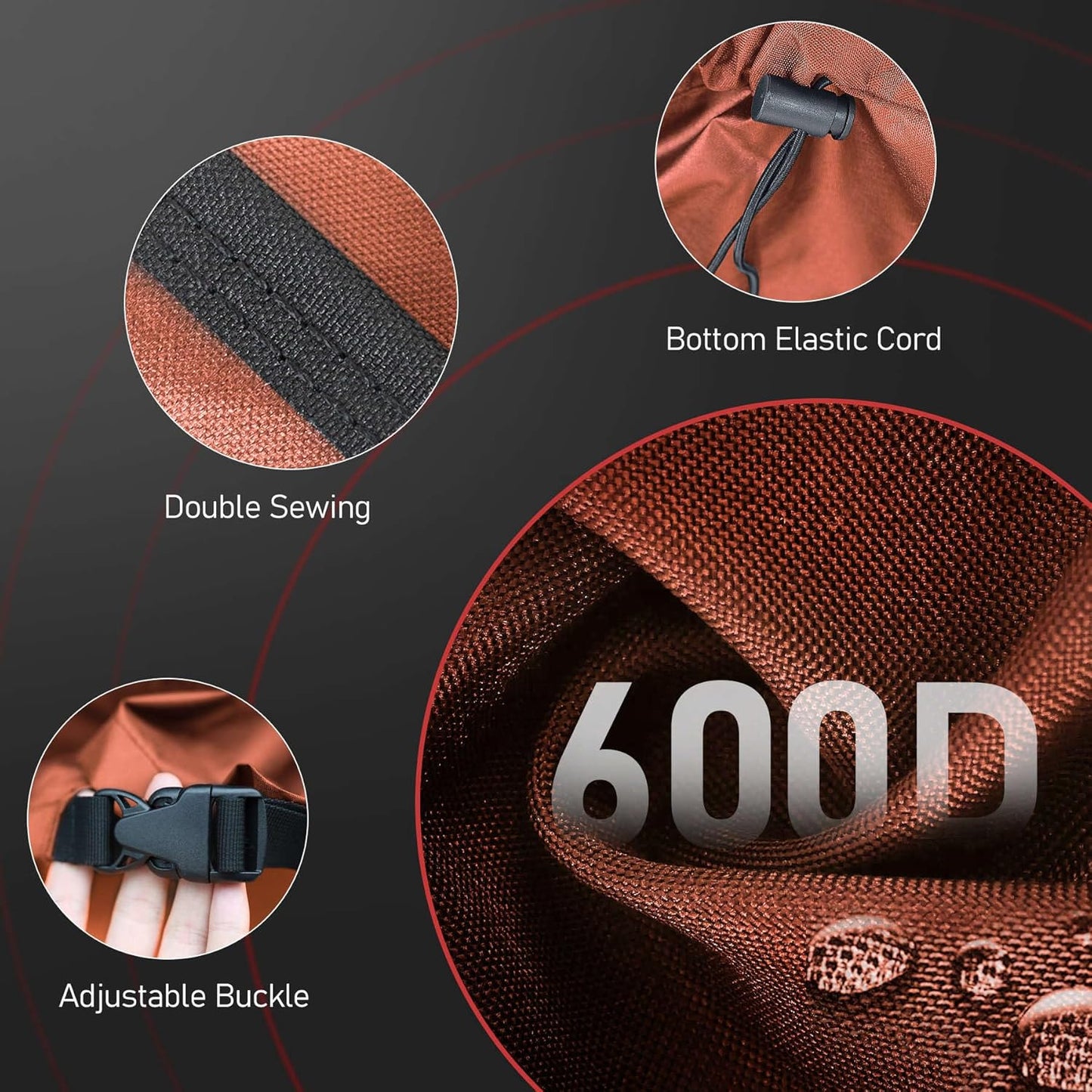 Fire Pit Cover Square 32 Inch - Outdoor Firepit Cover Heavy Duty & Waterproof, 600D Patio Fire Table Covers Gas Fire Pit Accessories Fit 32" Yaheetech Firepit Brown - 32 x 32 x 16 Inch