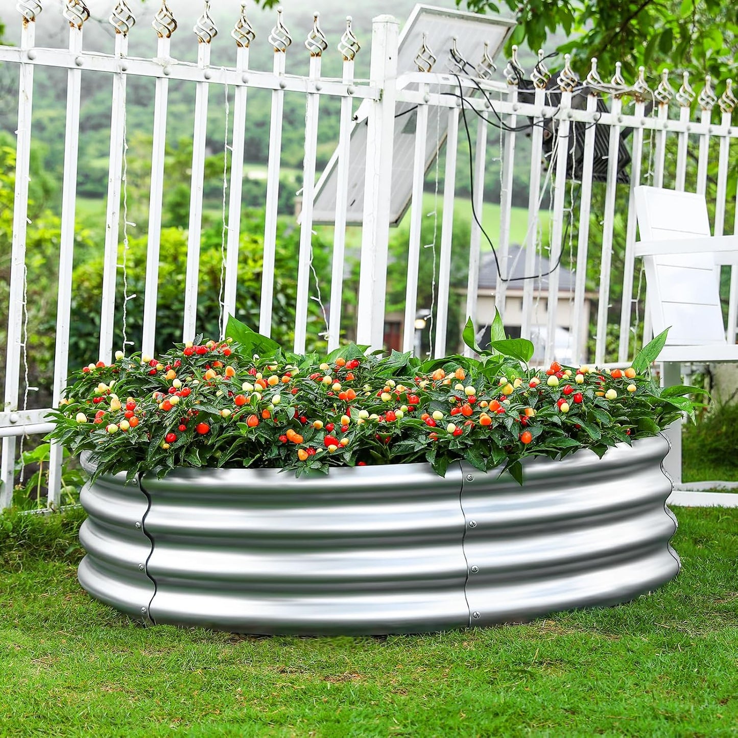 Land Guard Galvanized Raised Garden Bed 2Pcs, Planter Raised Garden Beds Outdoor, Round Clearance Raised Garden Beds for Gardening Vegetables……