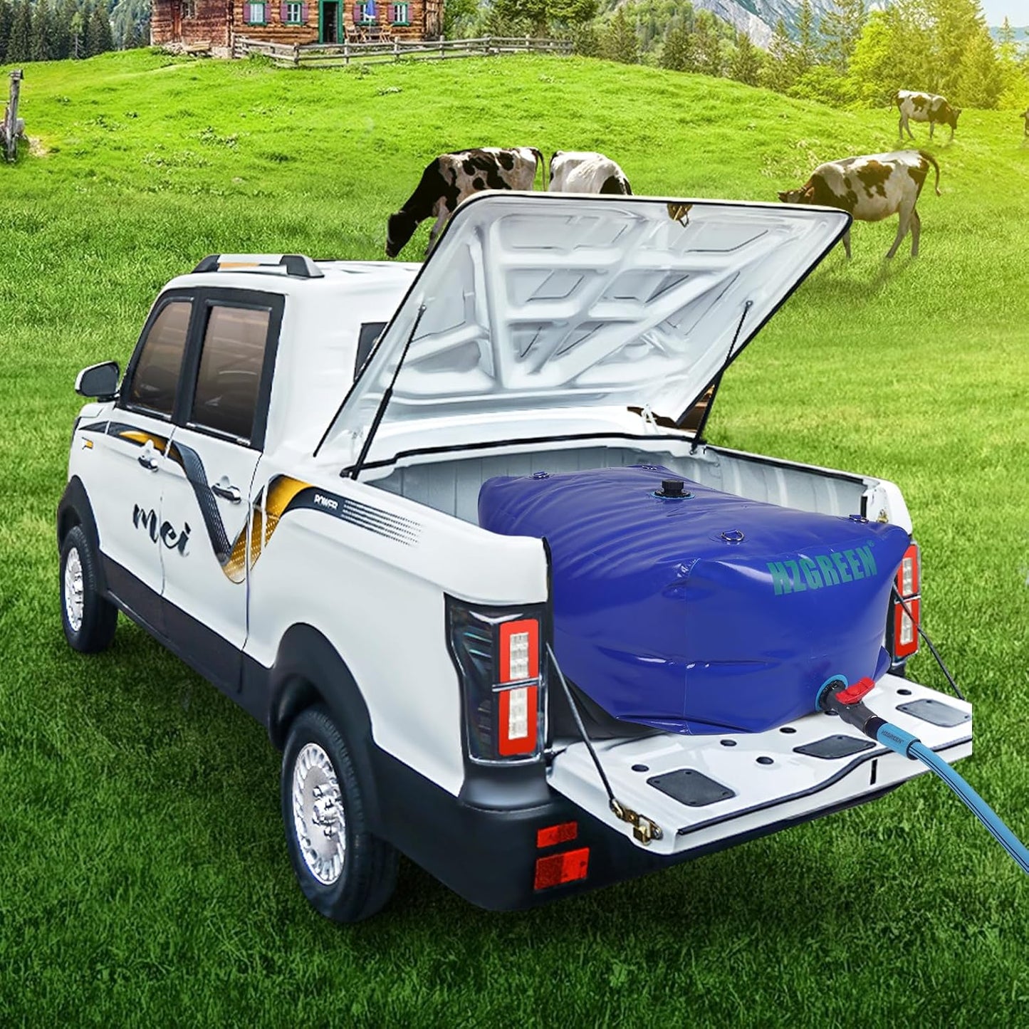 Water Bladder 500L/130G Water Tank Storage Container Foldable Portable Large Capacity Soft Bag Suitable for Outdoor Easy to Carry Out