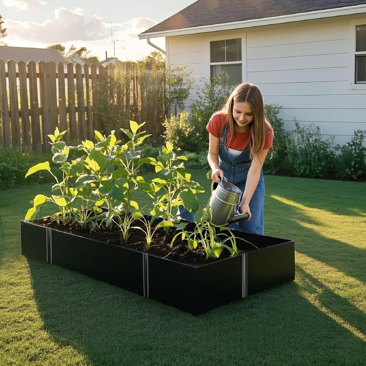 Metal Garden Landscape Edging with 16Pcs Stakes, 10" x 50Ft Galvanized Steel Lawn Edgings Roll Flexible Coil Border for Landcaping,Flower Bed,Black