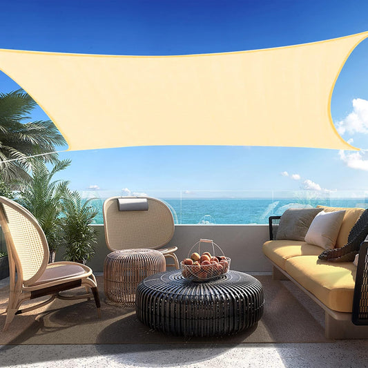 16' x 21' Beige Rectangle Sun Shade Sail SSP1212 Canopy Durable Fabric UV Block Awning,We Make Custom Orders