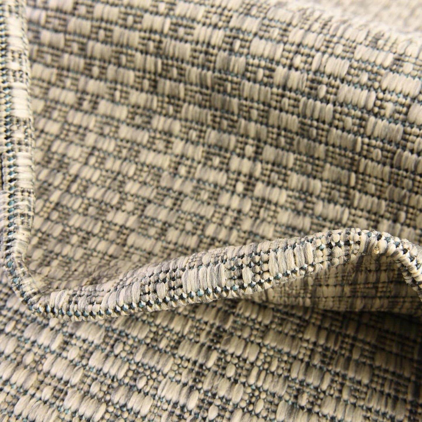 Unique Loom Collection Casual Transitional Solid Heathered Indoor/Outdoor Flatweave Area Rug (7' 10" Octagon, Light Gray/Ivory)