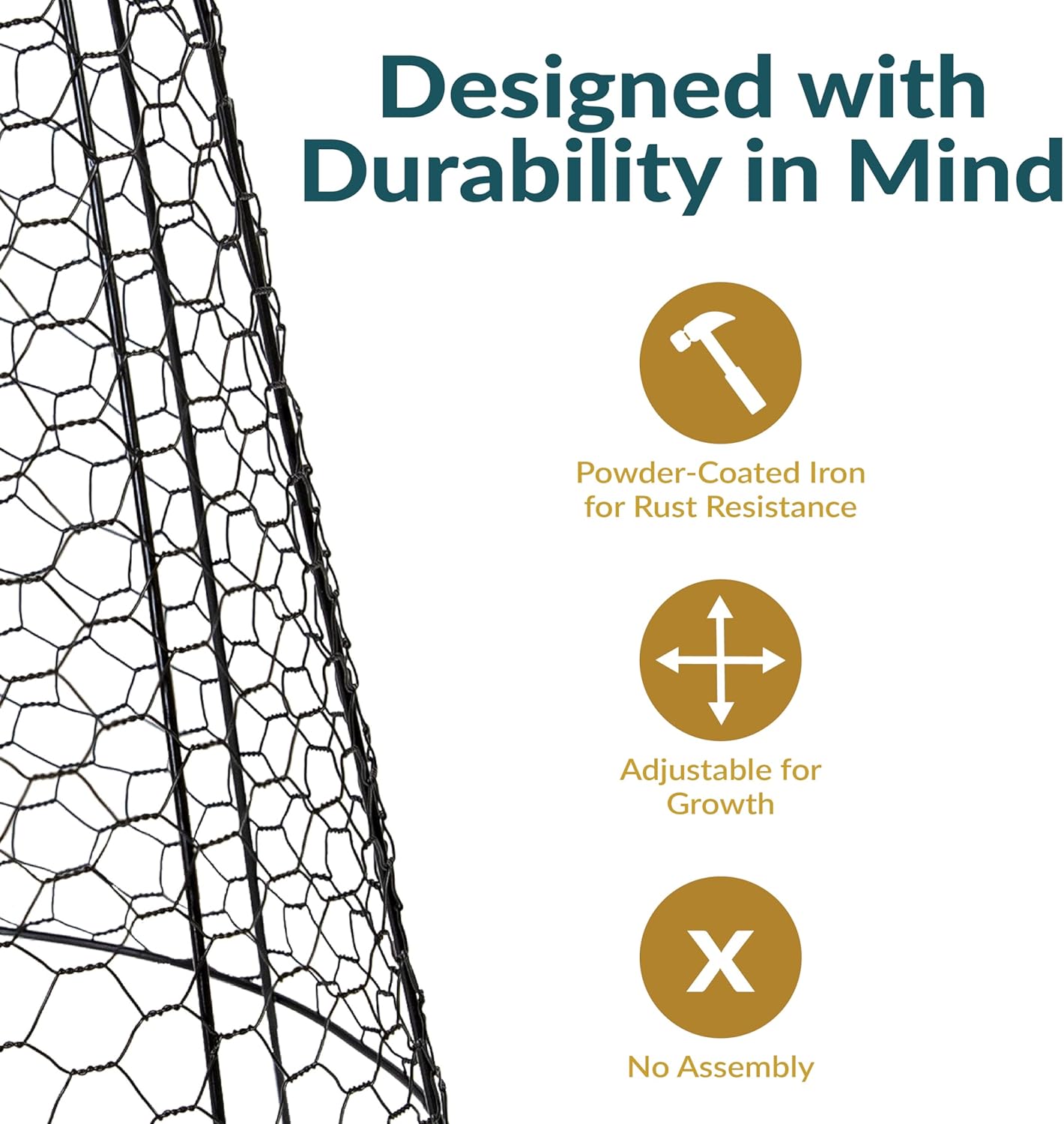 Sunnydaze Chicken Wire Plant Protector Cage - Garden Cloche with Removable Cover - 6 Pack - Protects from Rabbits and Animals