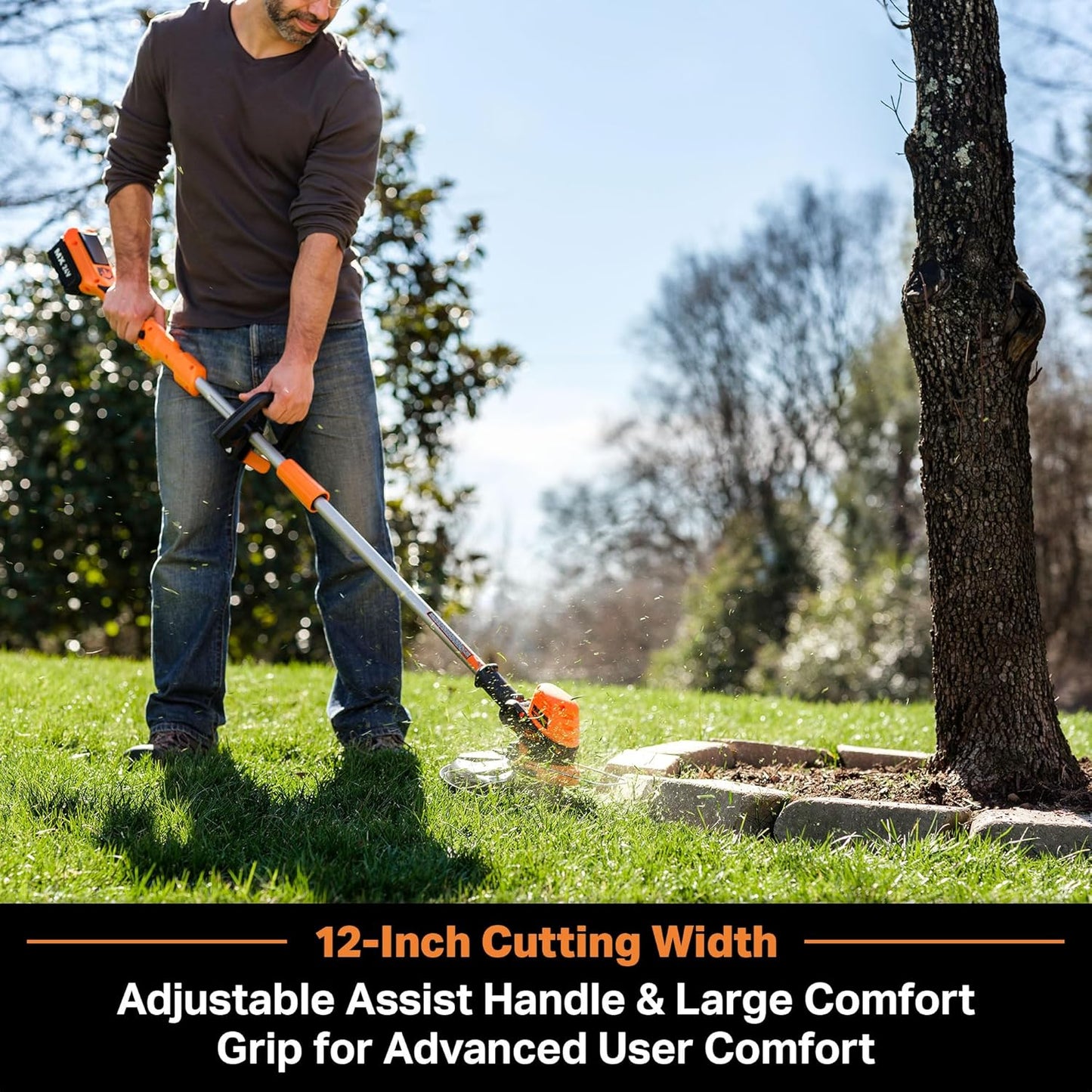 LawnMaster CLGT2412S 24V 12" Cordless String Trimmer 2.0AH Battery & Charger Included