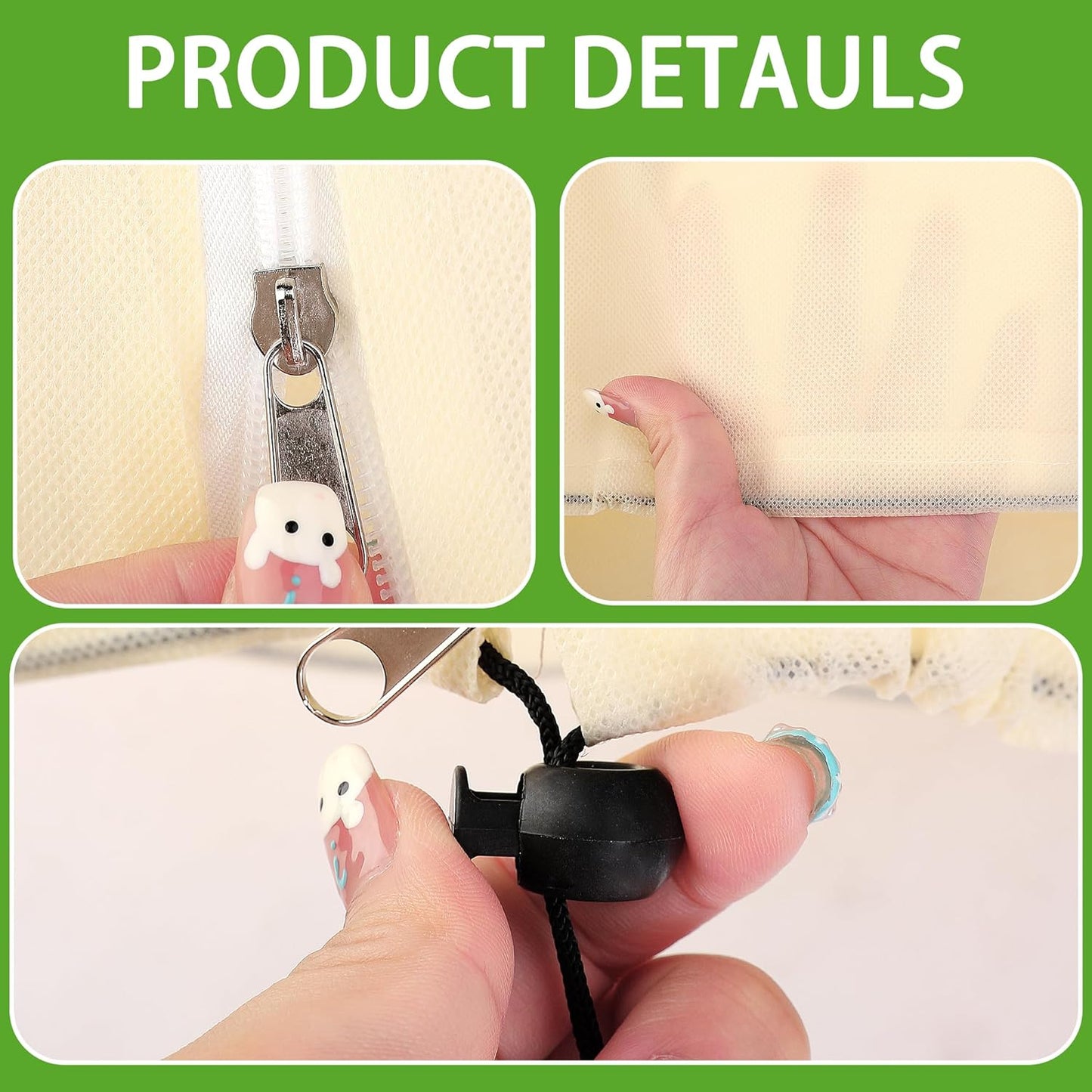 94" x 79" Large Plant Covers Freeze Protection- Reusable Winter Plant Frost Protection Cover Bags with Zipper Drawstring- Frost Cloth Blankets for Outdoor Plants Trees Against Freezing Animals Eat