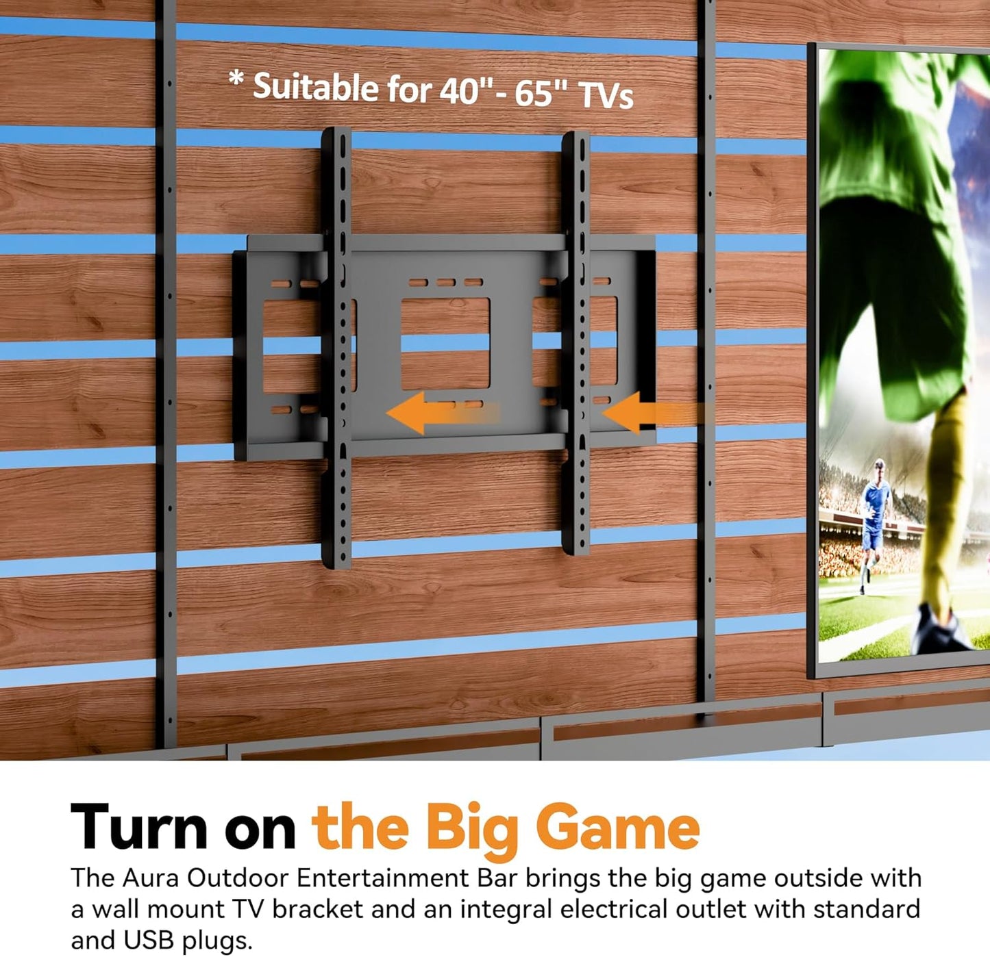 Modern Shade The Aura Cedar Wood Entertainment Bar Center, Wood Gazebo Grill Pavilion with Shelves & Paper Towel Holder, Grill Gazebo with Hardtop Steel Roof,TV Mount, Power Strip for Patio, Garden