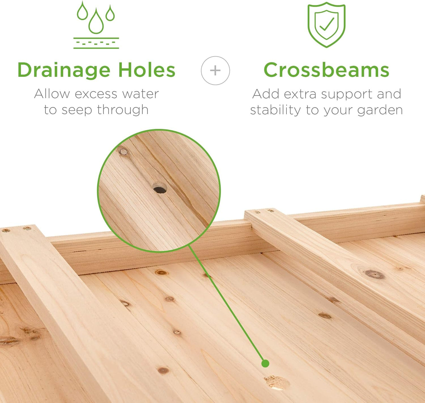 Best Choice Products Raised Garden Bed 48x24x32-inch Mobile Elevated Wood Planter w/Lockable Wheels, Storage Shelf, Protective Liner - Natural