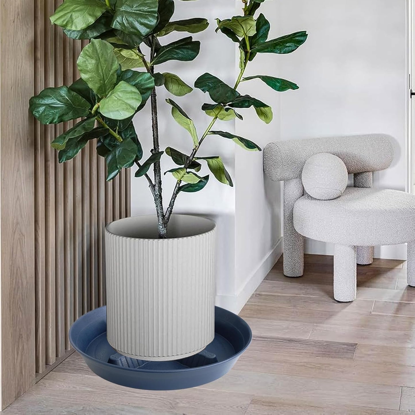 4 Pack Plant Saucer 8 inch, 10 12 14 17 inch, Plant Stand Plastic Plant Saucers for Indoors Outdoor, Heavy Duty Flower Planter Drip Trays for Pots, Pot Saucers for Plants, Grow Bags Saucers