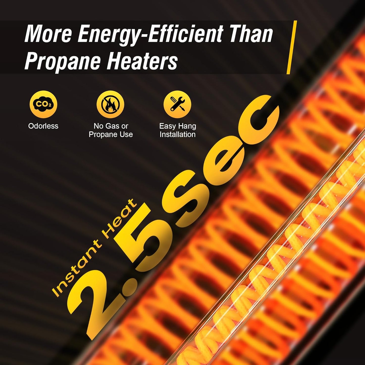 Outdoor Heaters for Patio Electric, 1500W Infrared Heater with Remote, IP65 Waterproof Outdoor Electric Heater for Porch, Garage & Backyard