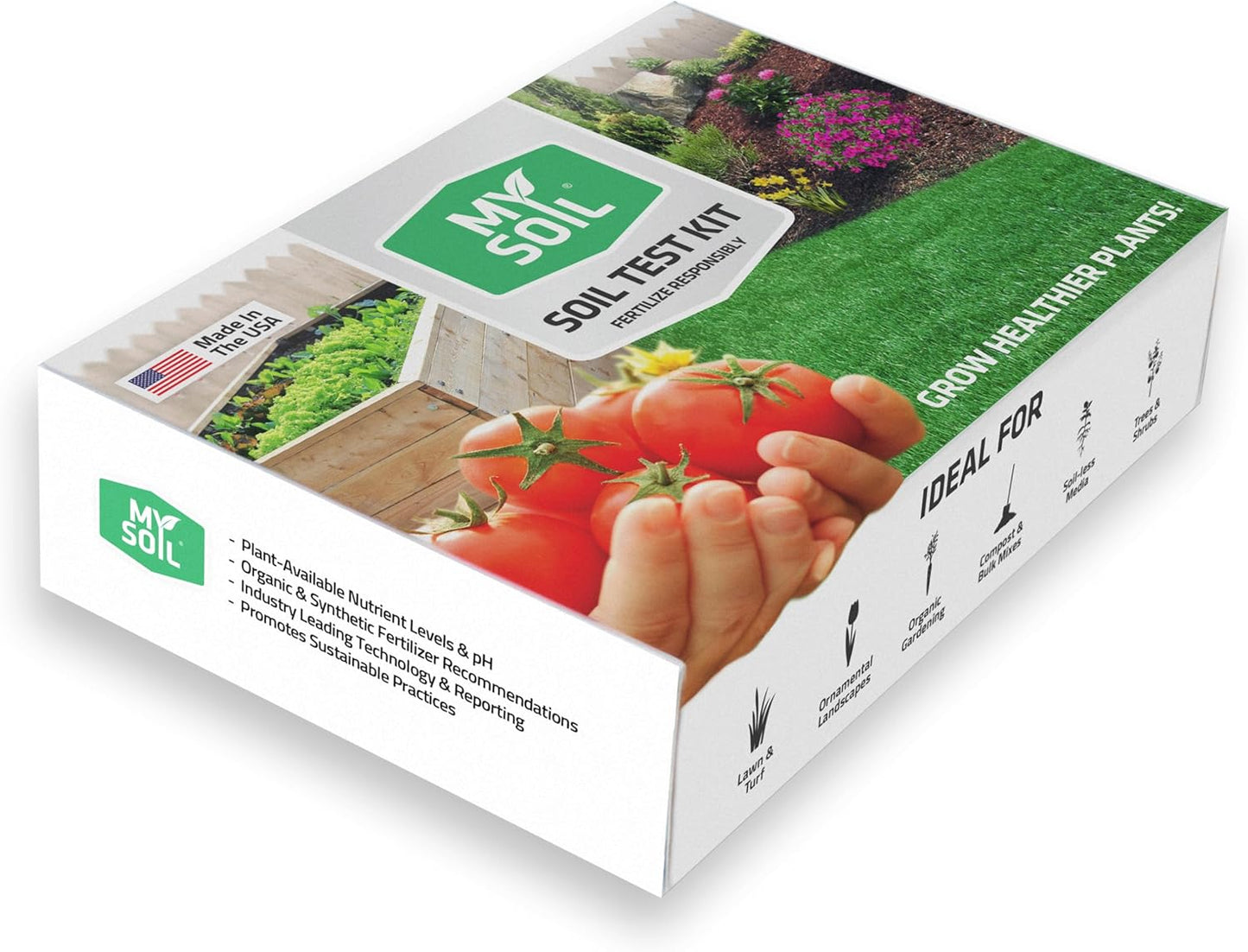 MySoil Soil Test Kit 4 Pack, Unlock Your Lawn & Garden Potential, Complete & Accurate Nutrient and pH Analysis with Recommendations Tailored to Your Soil and Plant Needs