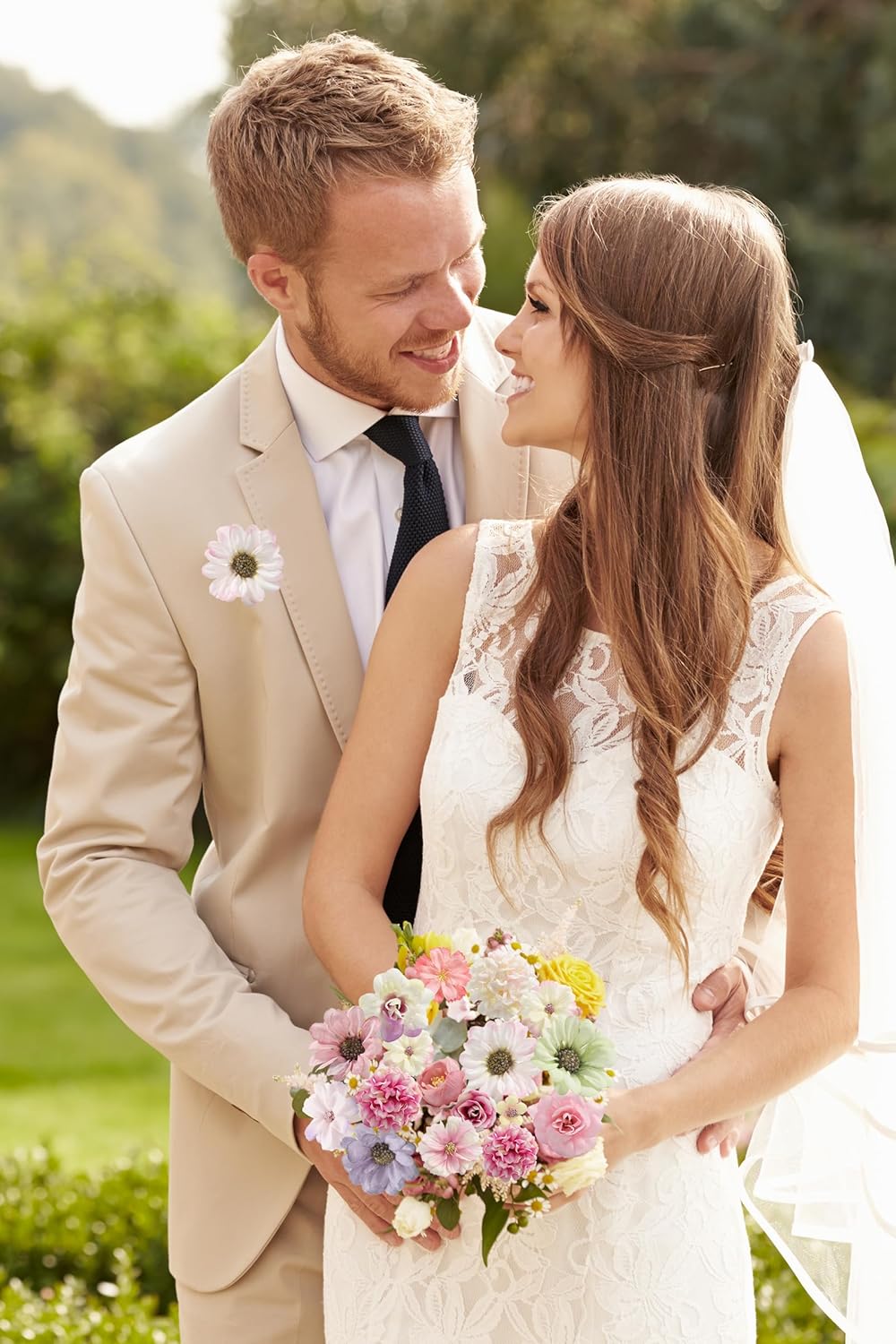 Faux Flower Heads Small Silk Artificial Flower DIY Fake Mini Flowers Rose Daisy Flowers Craft Supplies for Wedding Party Wreath Graduation Season Party Home Decor (125, Multi Color)