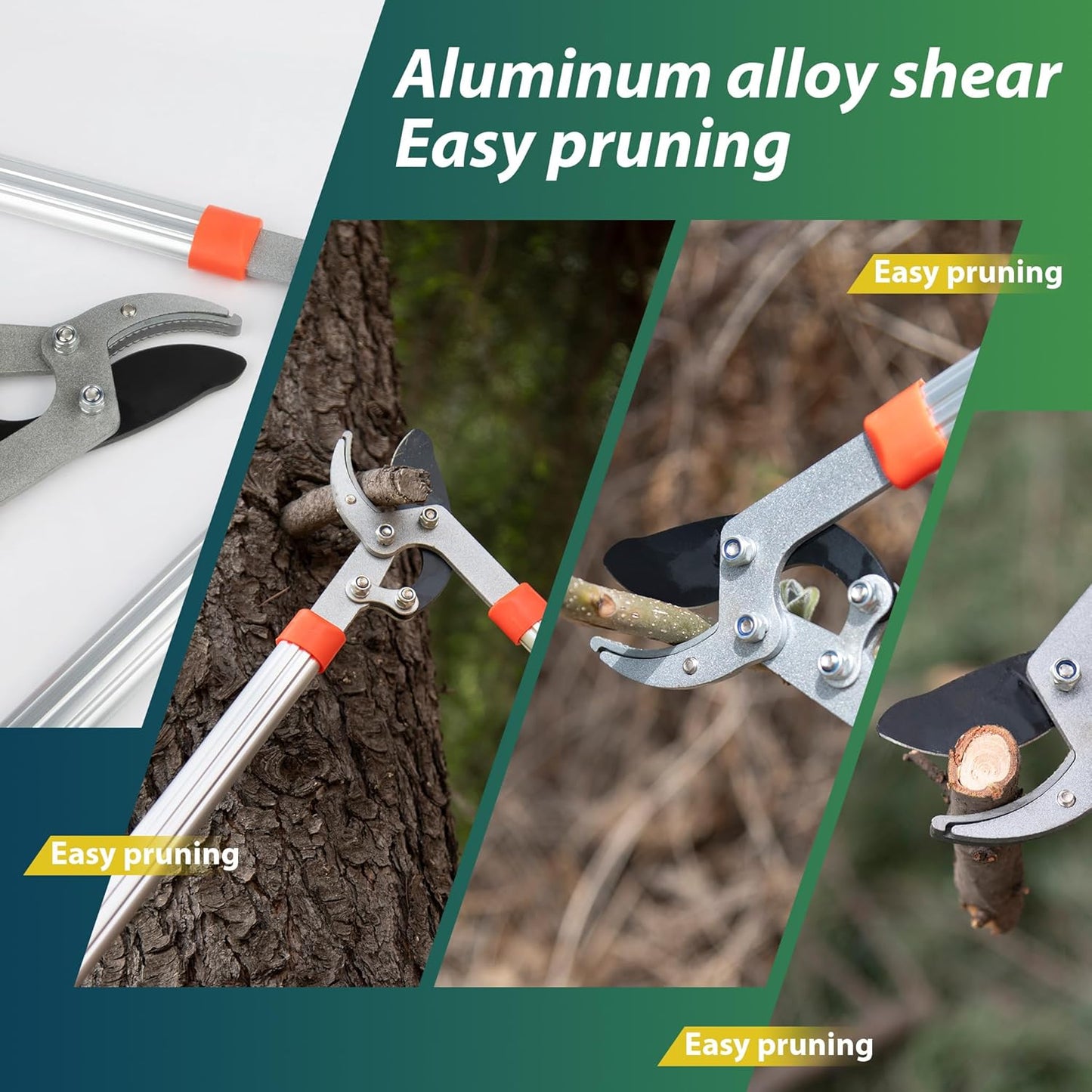 Heavy Duty Garden Lopper Pruning Shears, Aluminum Alloy or Carbon Steel, Tree Branch Cutter with Non-slip Handle, Labor-saving Gardening Tools, Yard, Orchard (Vigorously cut 59cm aluminum alloy)