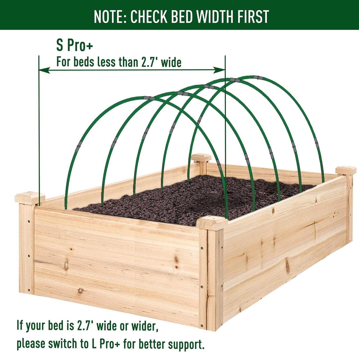 MAXPACE Greenhouse Hoops for DIY Grow Tunnels Less Than 2.7ft Wide, Rust-Free Fiberglass Support Hoops Frame for Garden Fabric, Plant Support Garden Stakes, Gardening Supplies, 25pcs