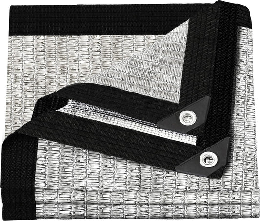 Shade Cloth-80% Aluminum Sunblock Neting,Durable Mesh Tarp with Grommets,Shade Cloth for Garden,Car, Outdoor Pergola,Greenhouse,Chicken Coop and Dog Kennel(Silver)