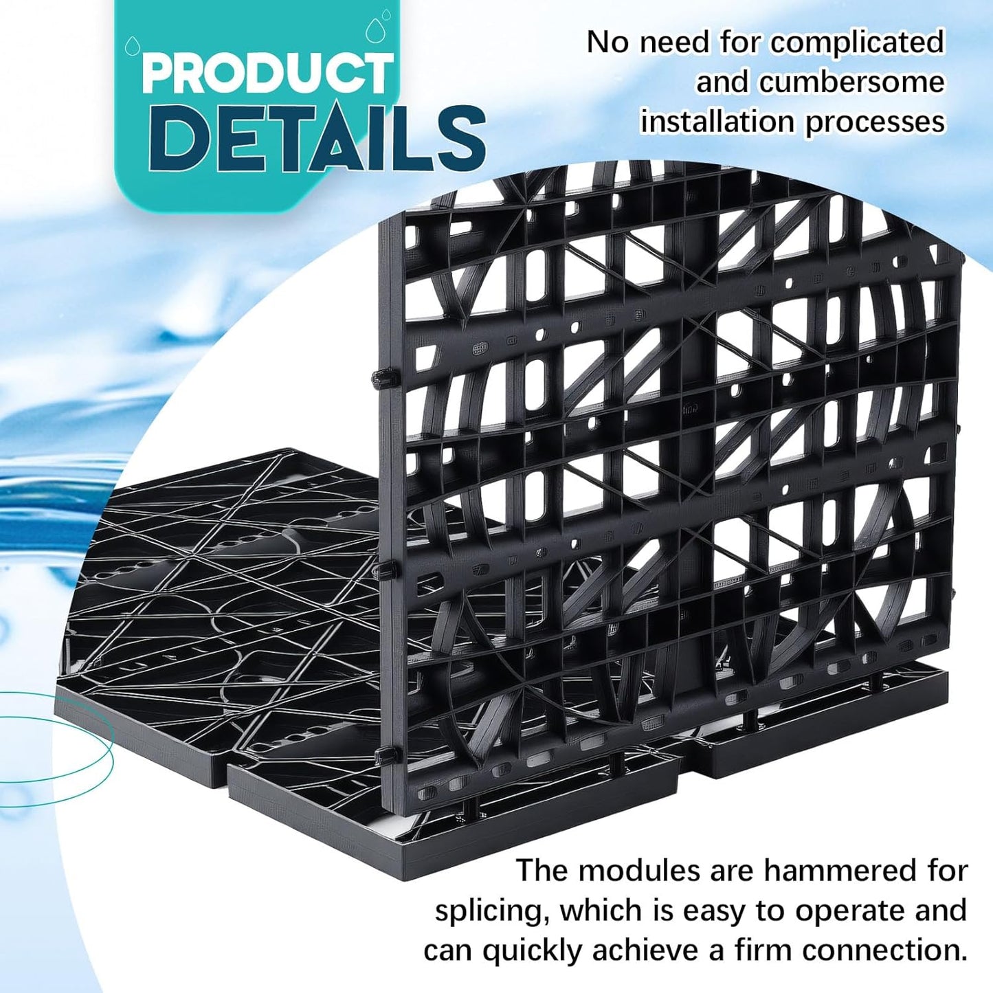 2 Pack 33 Gallon Water Storage Module Block System Water Garden Matrix Block for Pond Free Waterfalls Disappearing Waterfall or Fountain Features