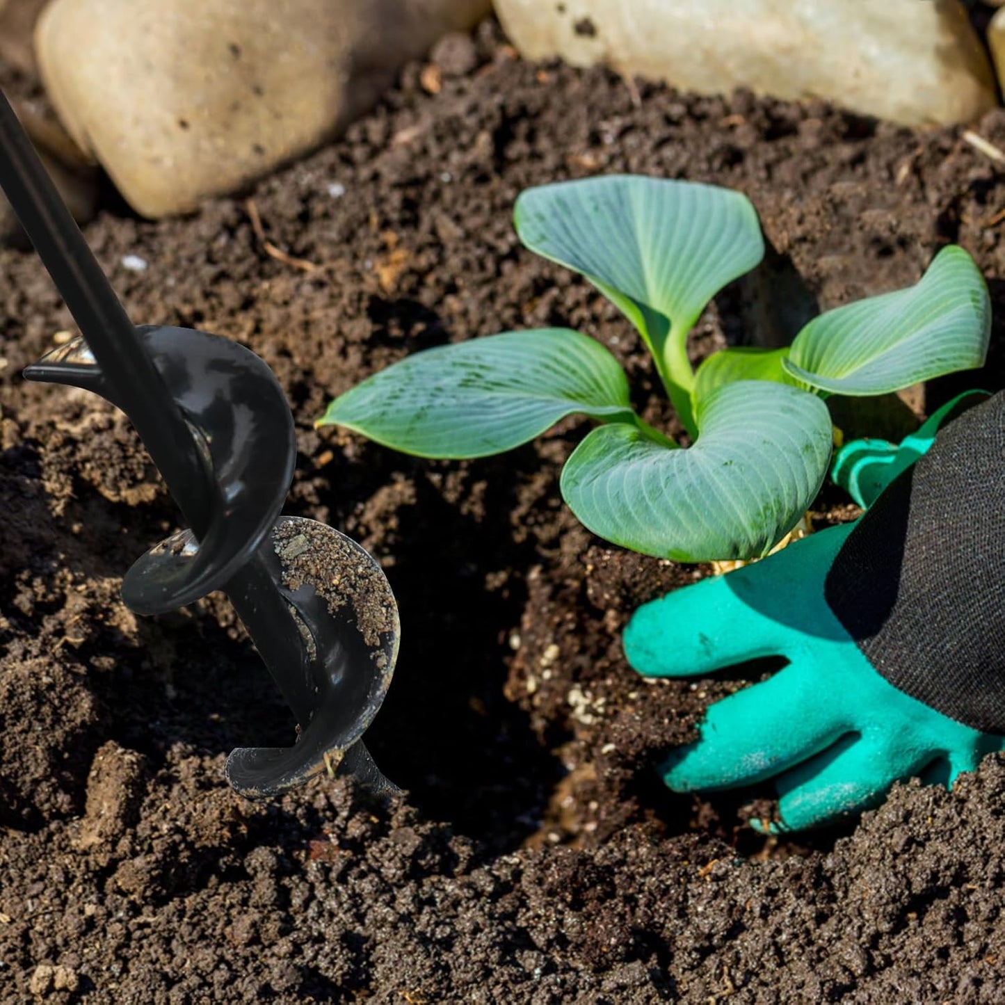 ERYTLLY Bulb Planter, Auger Spiral, Garden Planter Tool,Hole Digger for Planting Bulb